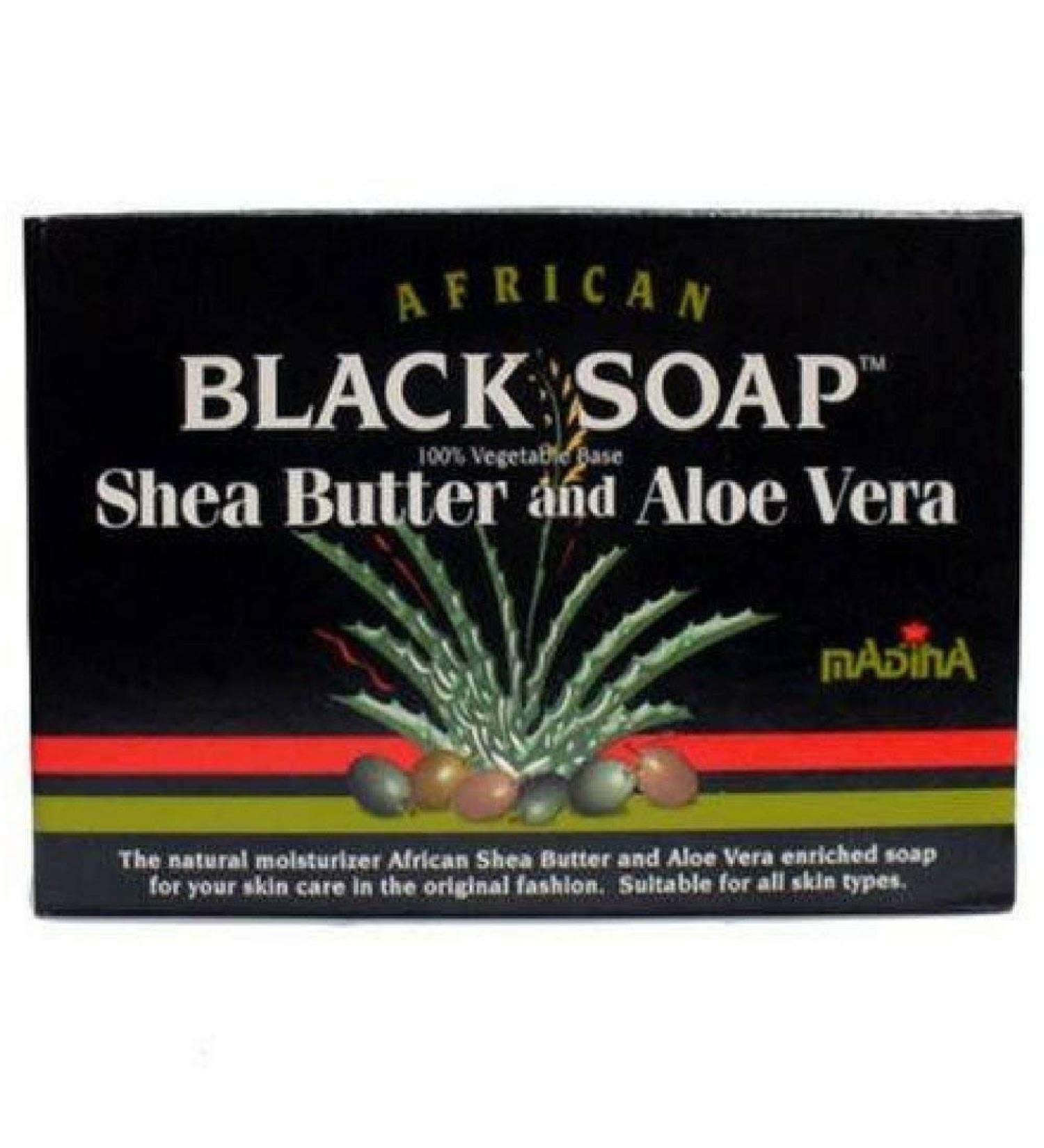Madina African Black Soap Shea Butter and Aloe Vera 3.5 oz