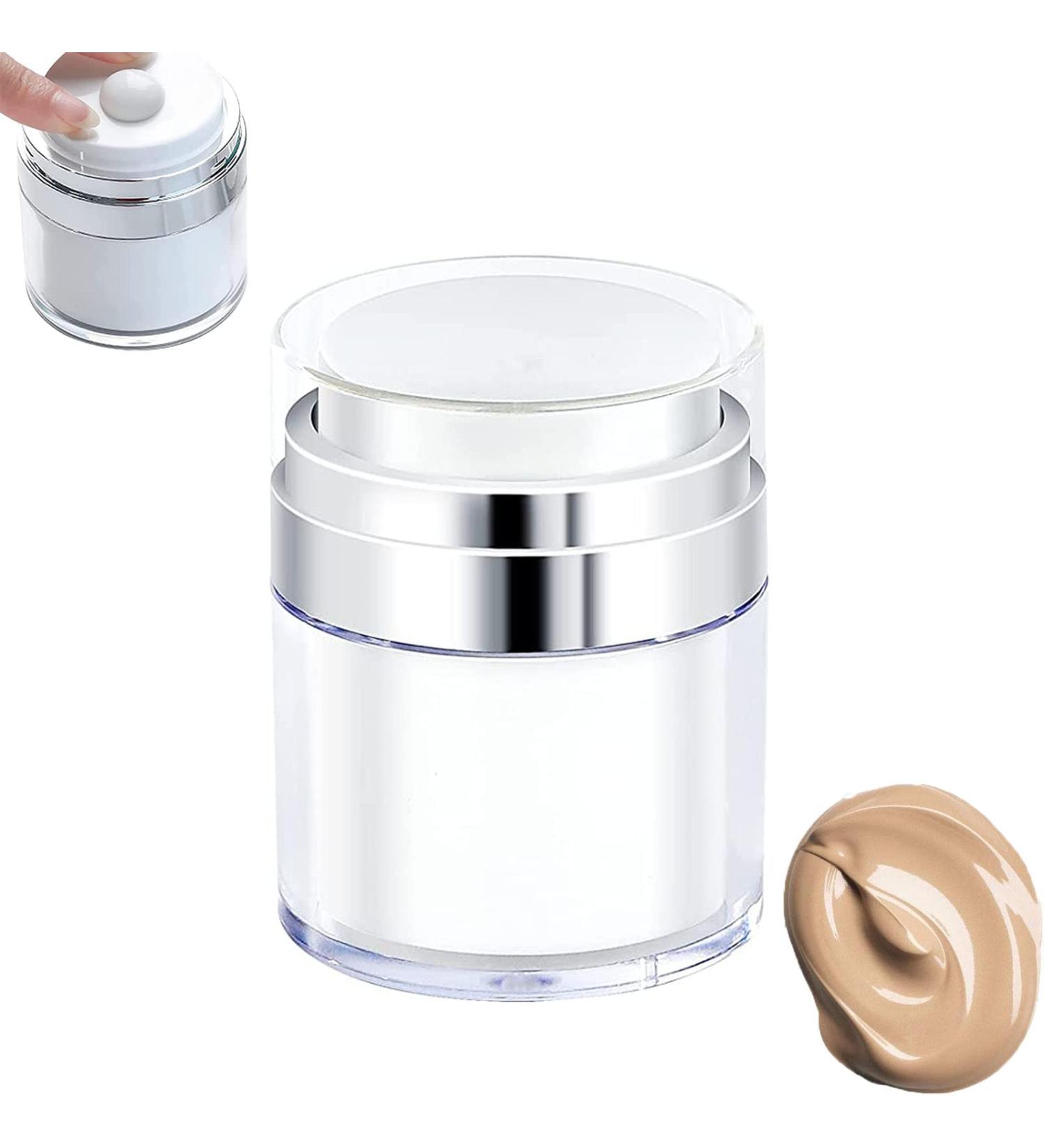 50ML Round Airless Cream Pump Containers Refillable Empty Cream Dispenser Jars Plastic Cream for Lip Balm Sample - Buy Online on SooperMarket.com