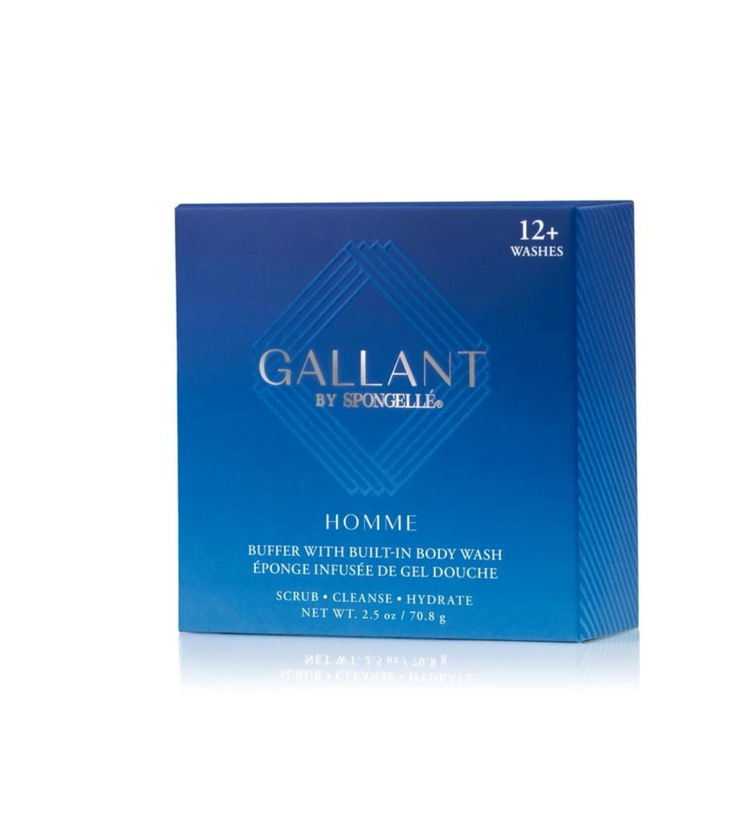 SPONGELL Men's Homme Collection Body Wash Infused Mini Buffer Gallant - Blue - Buy Online on SooperMarket.com
