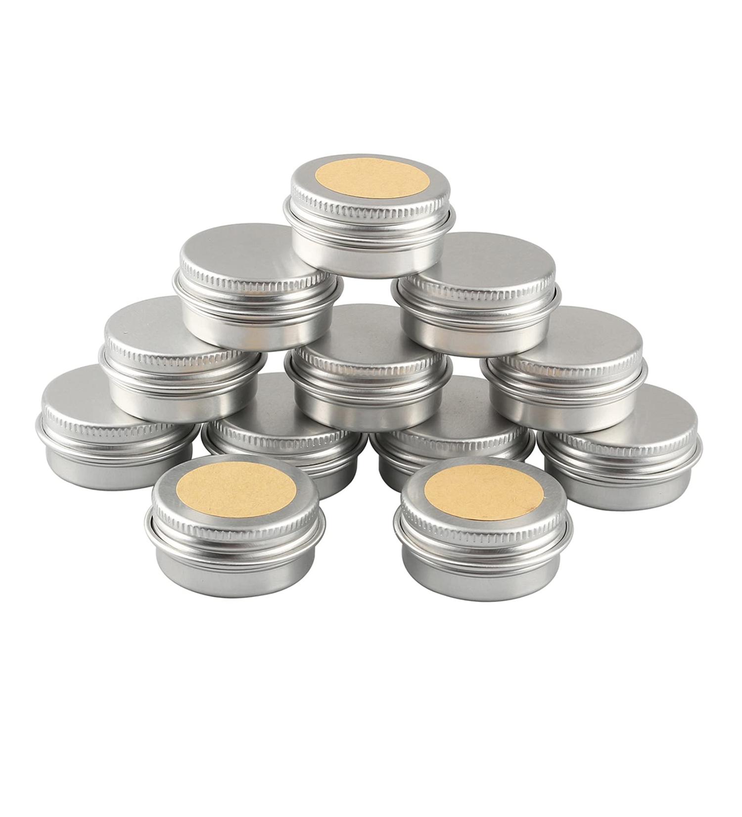 Buy 24-Piece Silver Aluminum Screw Can Set - 10ml Cosmetic & Candle Storage | Durable & Versatile Aluminum Cans for International Shipping - Buy Online on SooperMarket.com