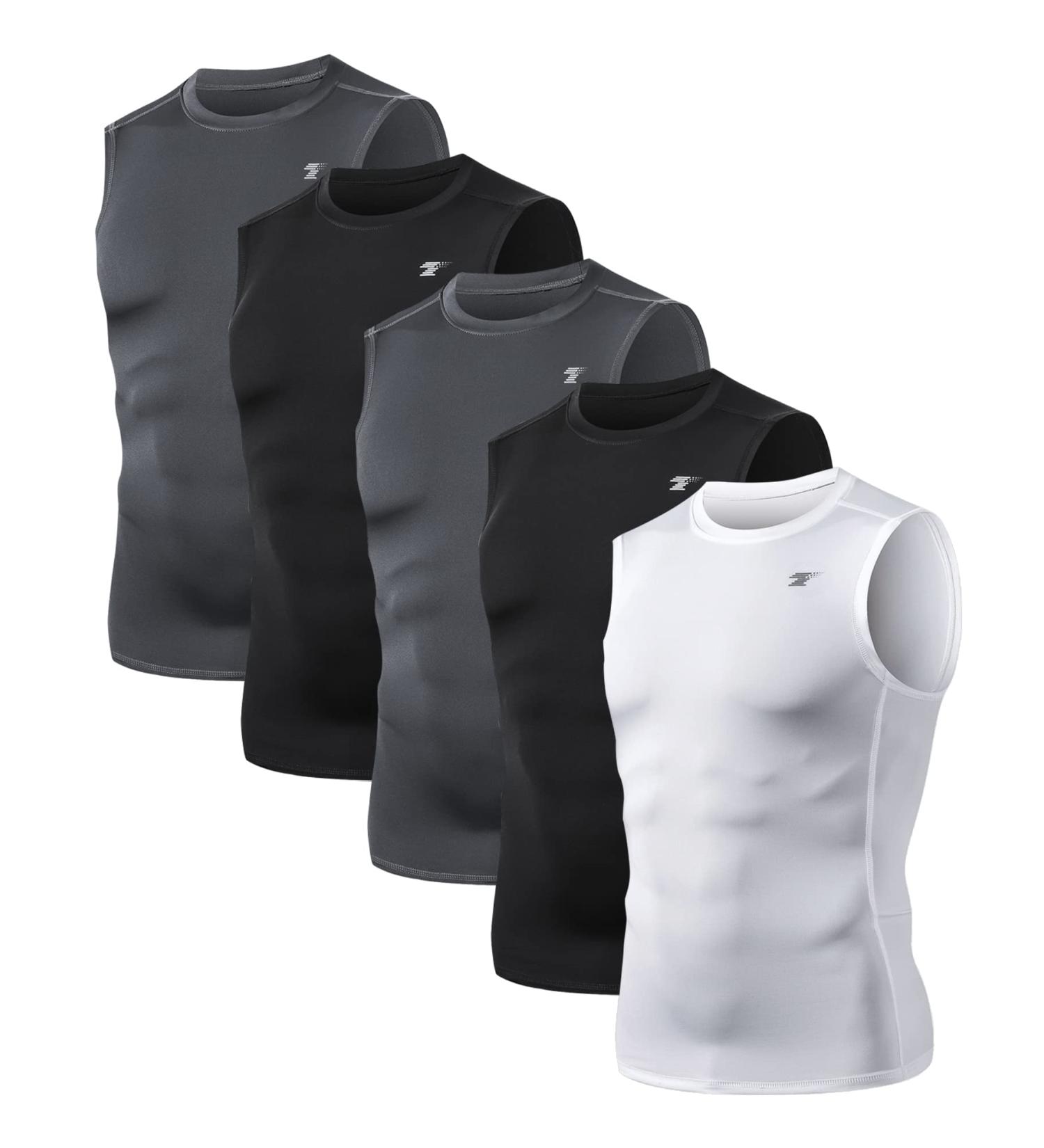 TELALEO 5 Pack Men's Athletic Compression Sleeveless Tank Top Bundle - Large - Buy Online on SooperMarket.com