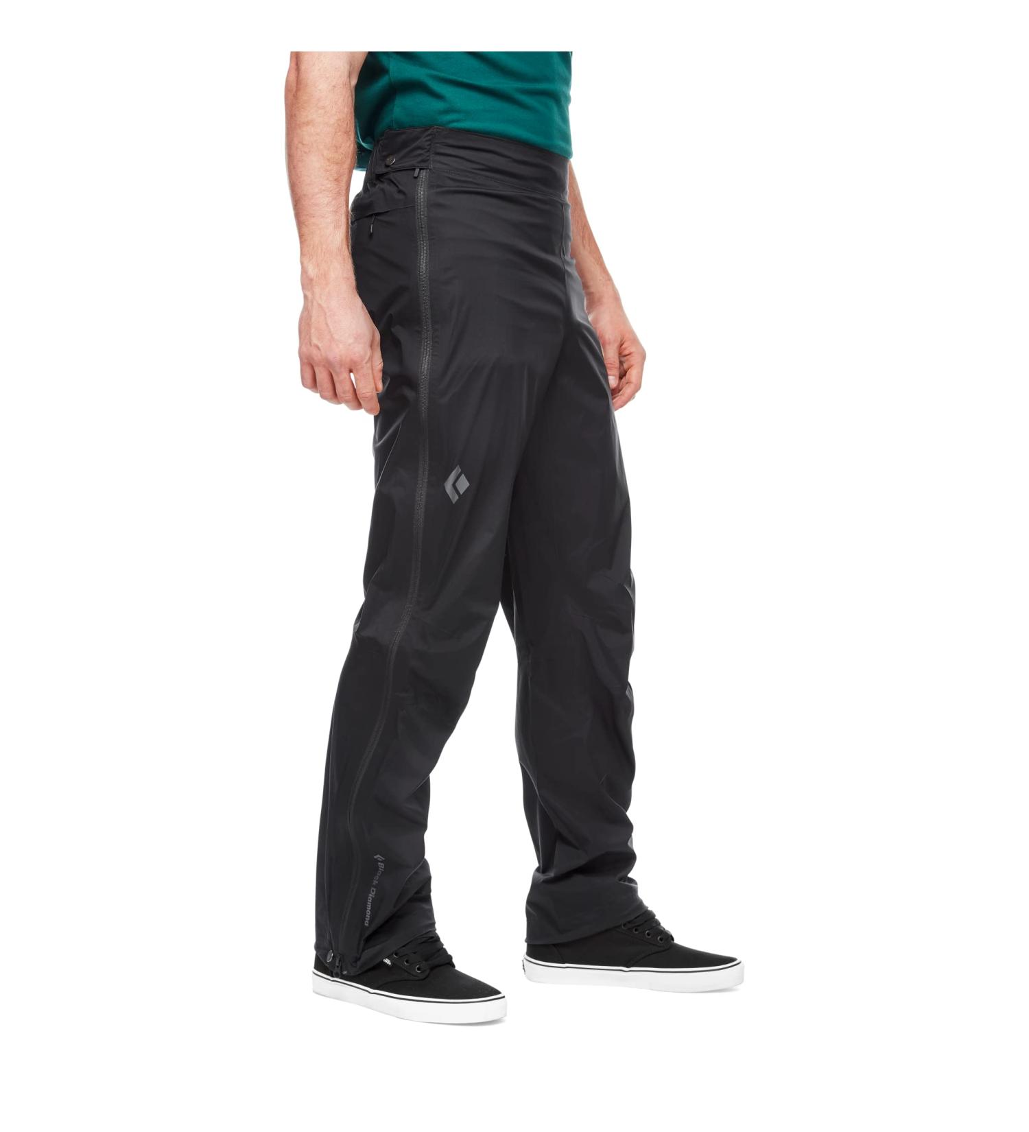 Black Diamond Stormline Stretch Full Zip Rain Pants - Men's | Black | Medium - Buy Online on SooperMarket.com
