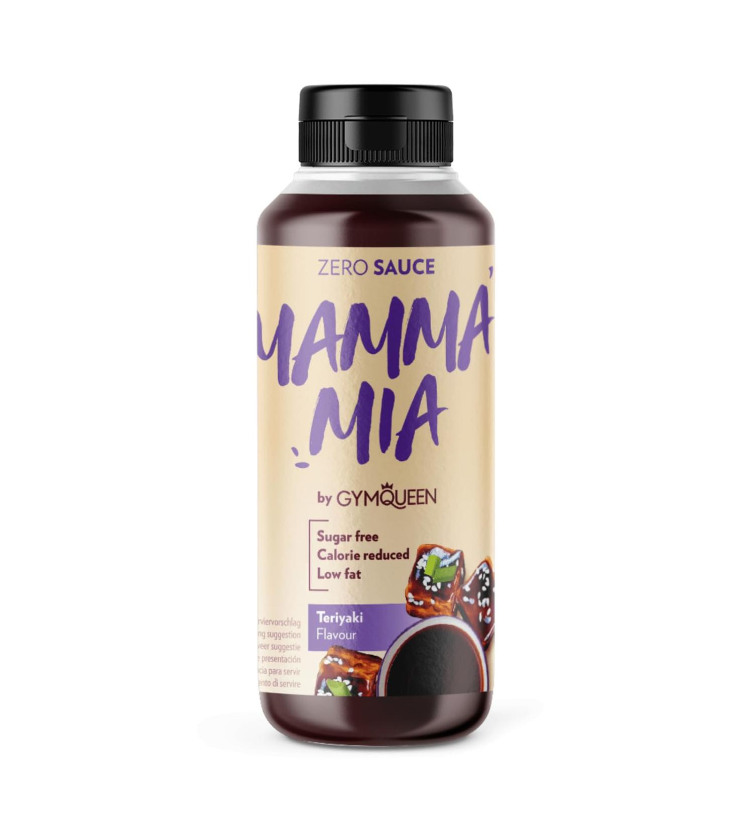 Gymqueen Mamma Mia Zero Sauce 265ml - Low Calorie Teriyaki Topping | Healthy Reduced Fat Flavor for Dishes - Buy Online on SooperMarket.com