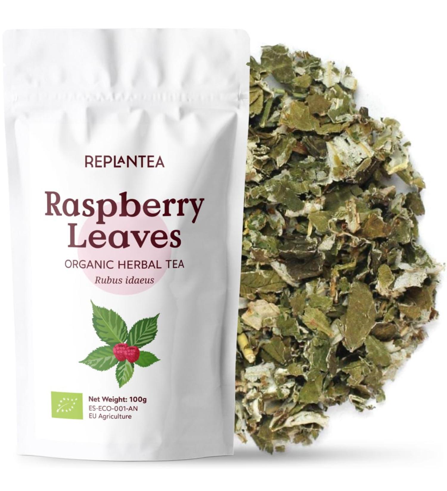 Raspberry Leaf Tea Organic 100g (50 Cups) | Rubus idaeus Pure Dried Loose Herbal Tea REPLANTEA - Buy Online on SooperMarket.com