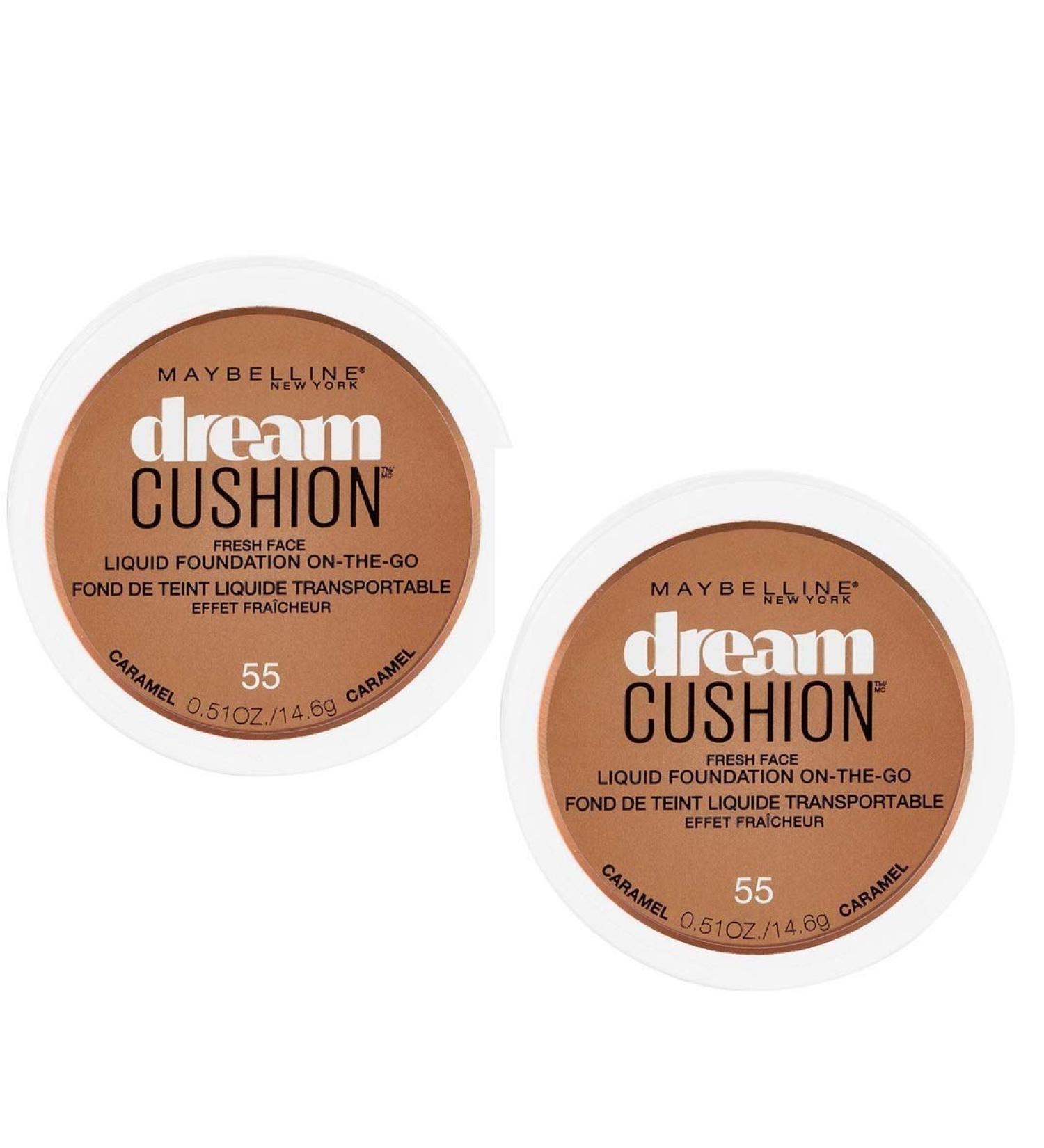 Pack of 2 Maybelline New York Dream Cushion Fresh Face Liquid Foundation Caramel (55)