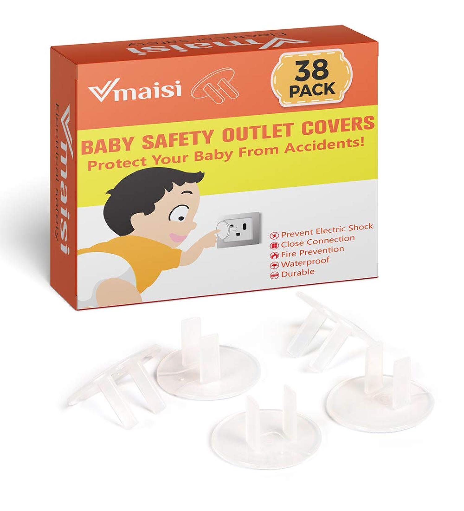 38 Pack Clear Outlet Covers Baby Proofing - Vmaisi Electrical Safety Plug Protector - Buy Online on SooperMarket.com