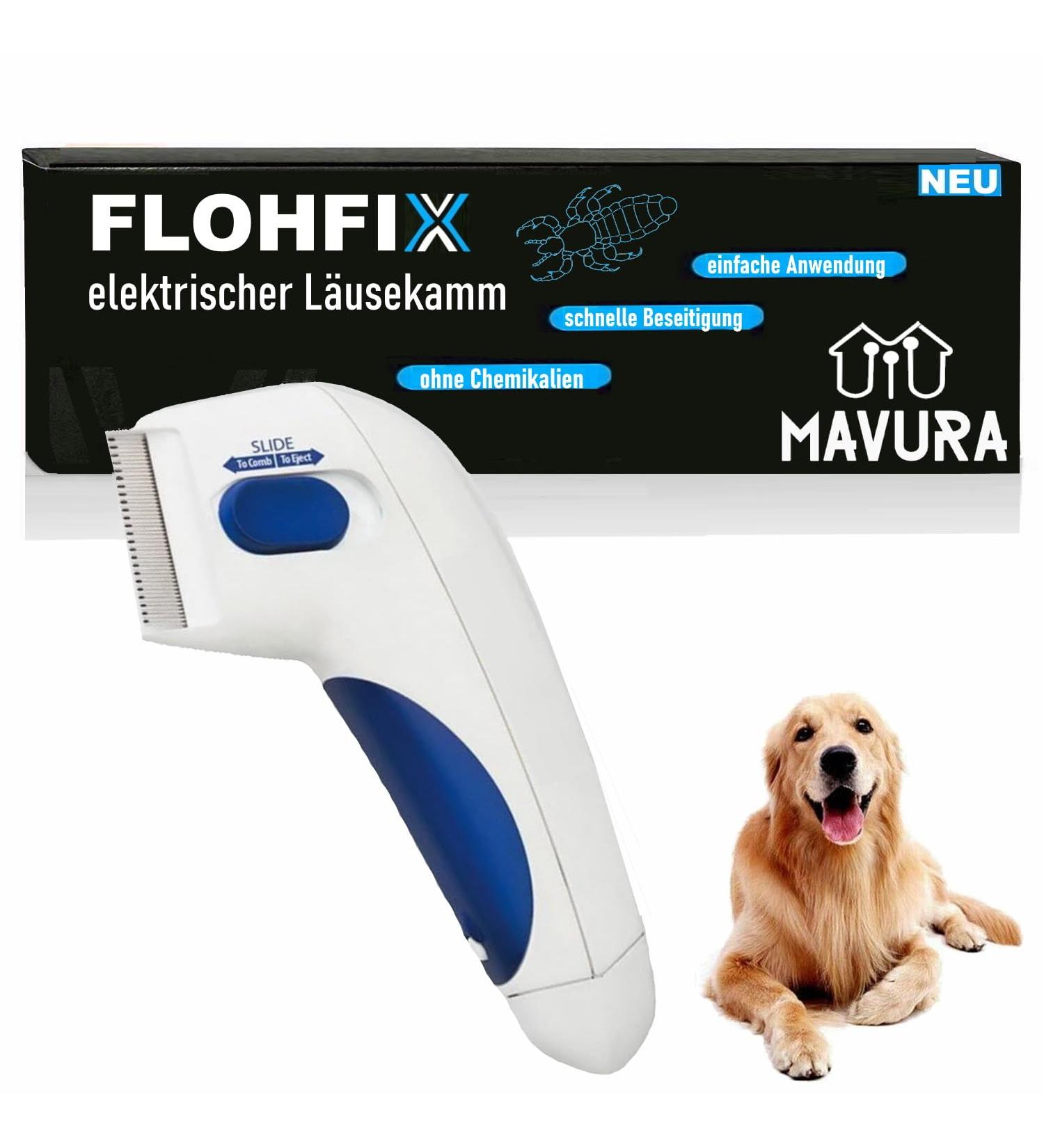 FLOHFIX Electric Lice Comb - Effective Nit & Flea Comb for Dogs Cats & Children | International Shipping Available - Buy Online on SooperMarket.com