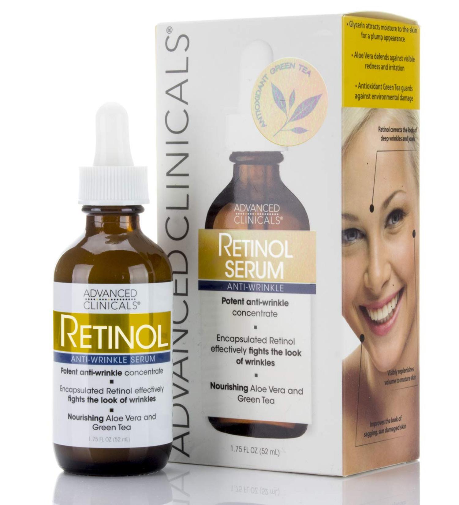Advanced Clinicals Retinol Serum 1.75 fl oz - Anti-Wrinkle Skincare Solution - Buy Online on SooperMarket.com