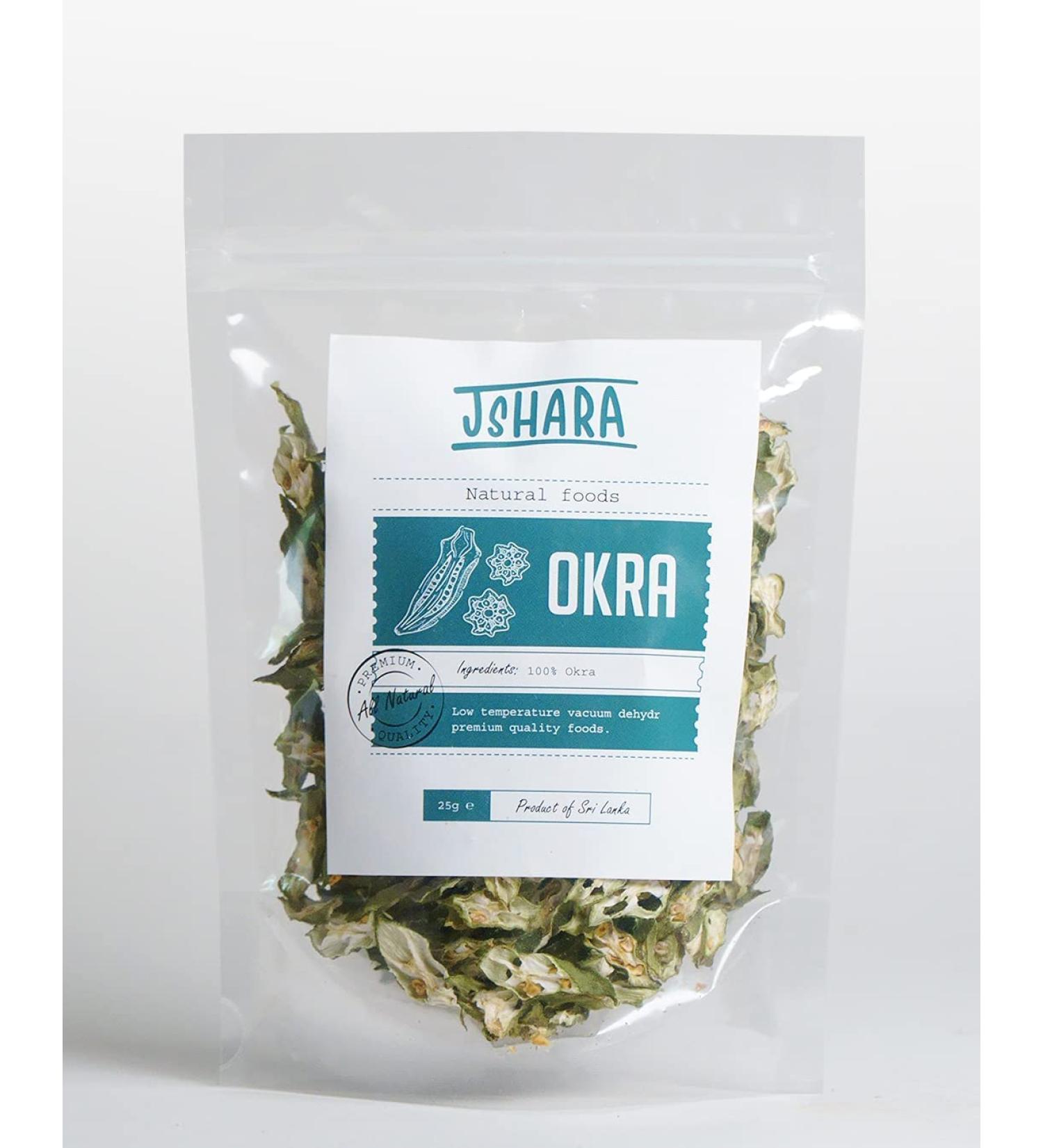 Dried Okra or lady's fingers Premium Quality dehydrated okra 25g healthy herbal tea - Buy Online on SooperMarket.com