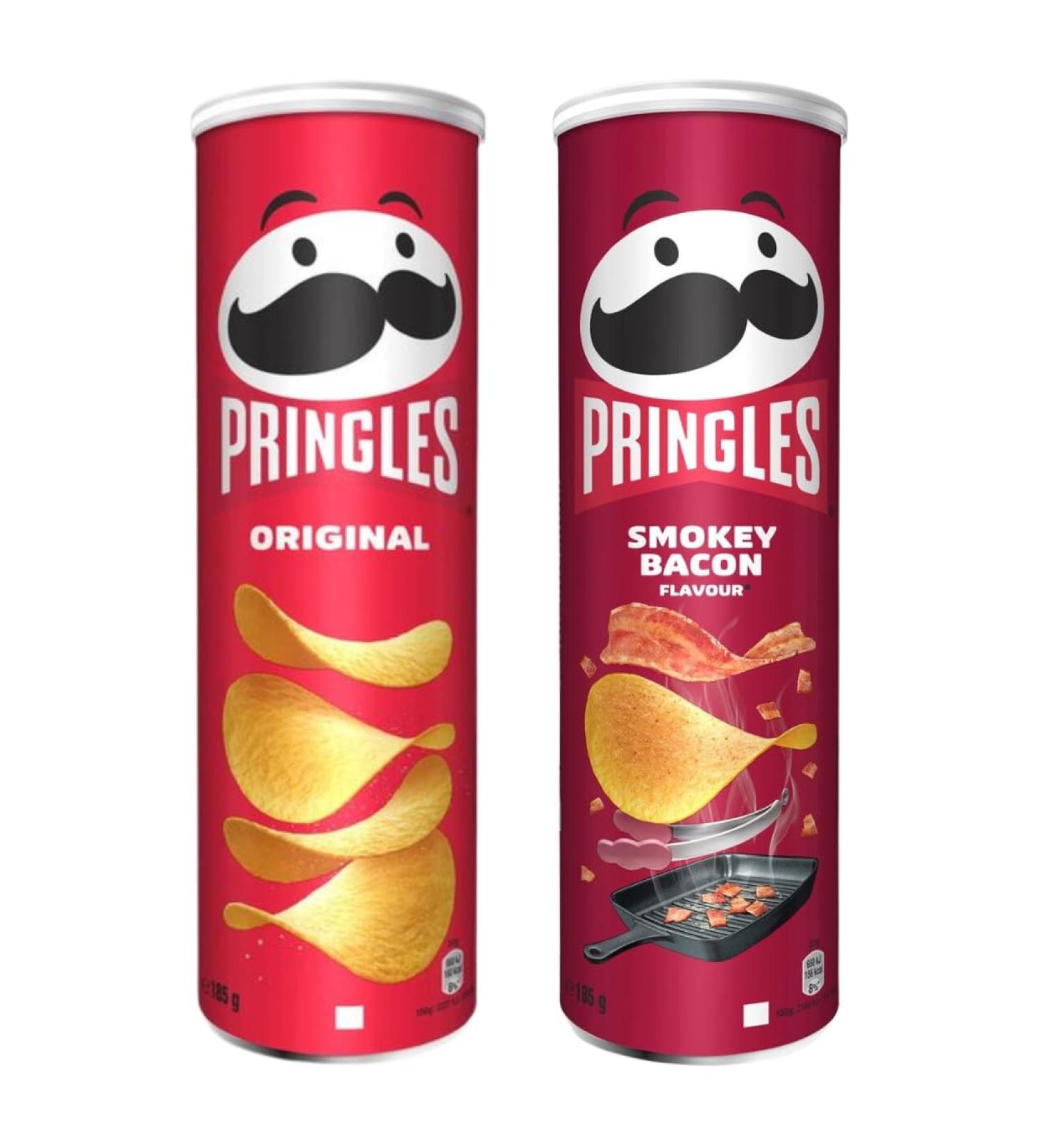 Snack Bundle with Pringles Original Crisps 185g and Smokey Bacon Crisps 185g (2 Pack) - Buy Online on SooperMarket.com