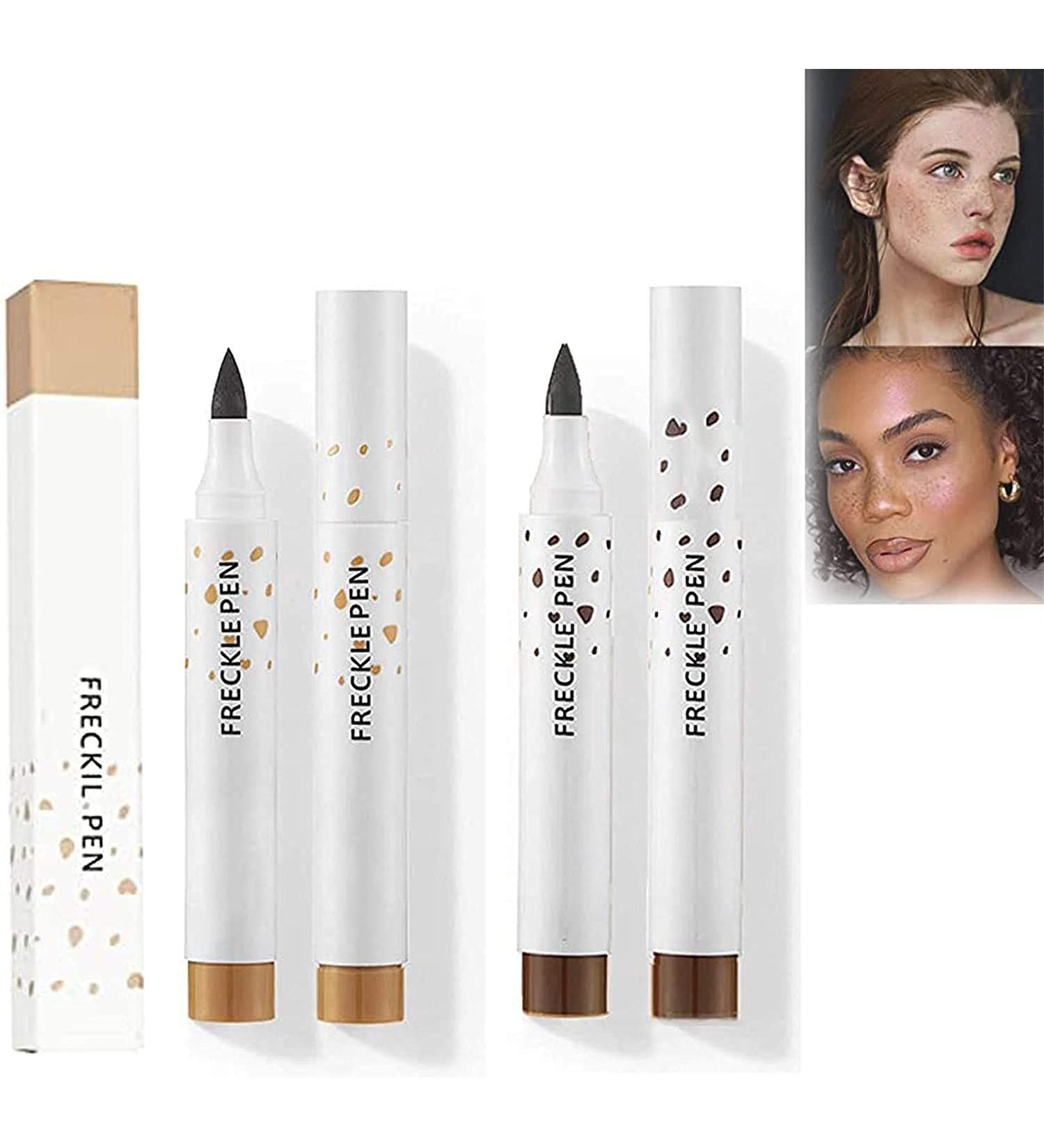 Lovelycat Freckle Pen Faux Freckle Pen Colour Pop Freckle Pen Supernaturally realistic freckles makeup brush Fantastic freckles pen Long-lasting waterproof soft-point absorbent pen for a natural and easy makeup look (Double) - Buy Online on SooperMarket.com