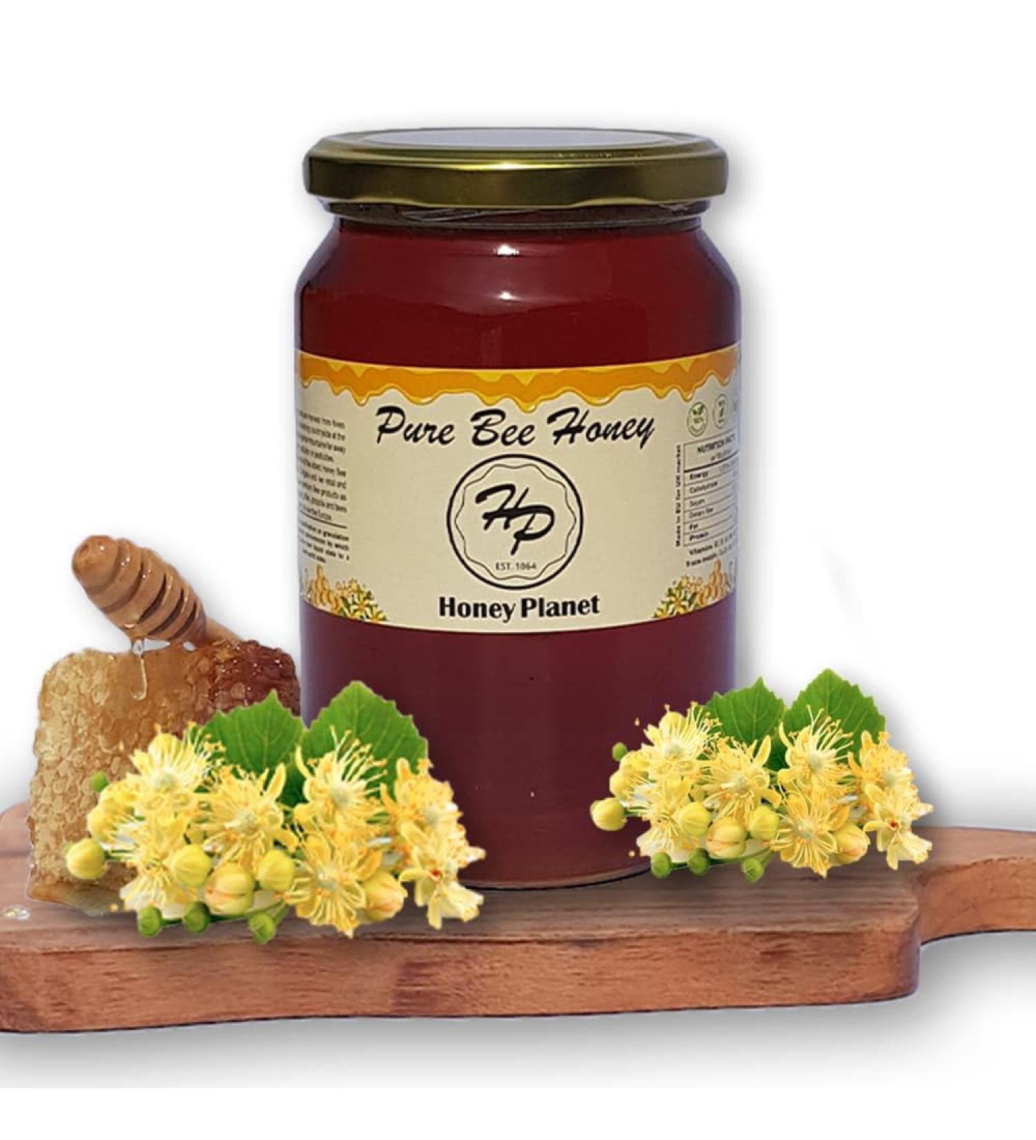 Natural Linden Pure and Raw Honey from ECO/BIO Area Unheated Unpasteraised Unfiltered Mountain Honey harvested in our own Bee Farm (Large 1000 gram) 1 kg (Pack of 1) 1000.0 - Buy Online on SooperMarket.com