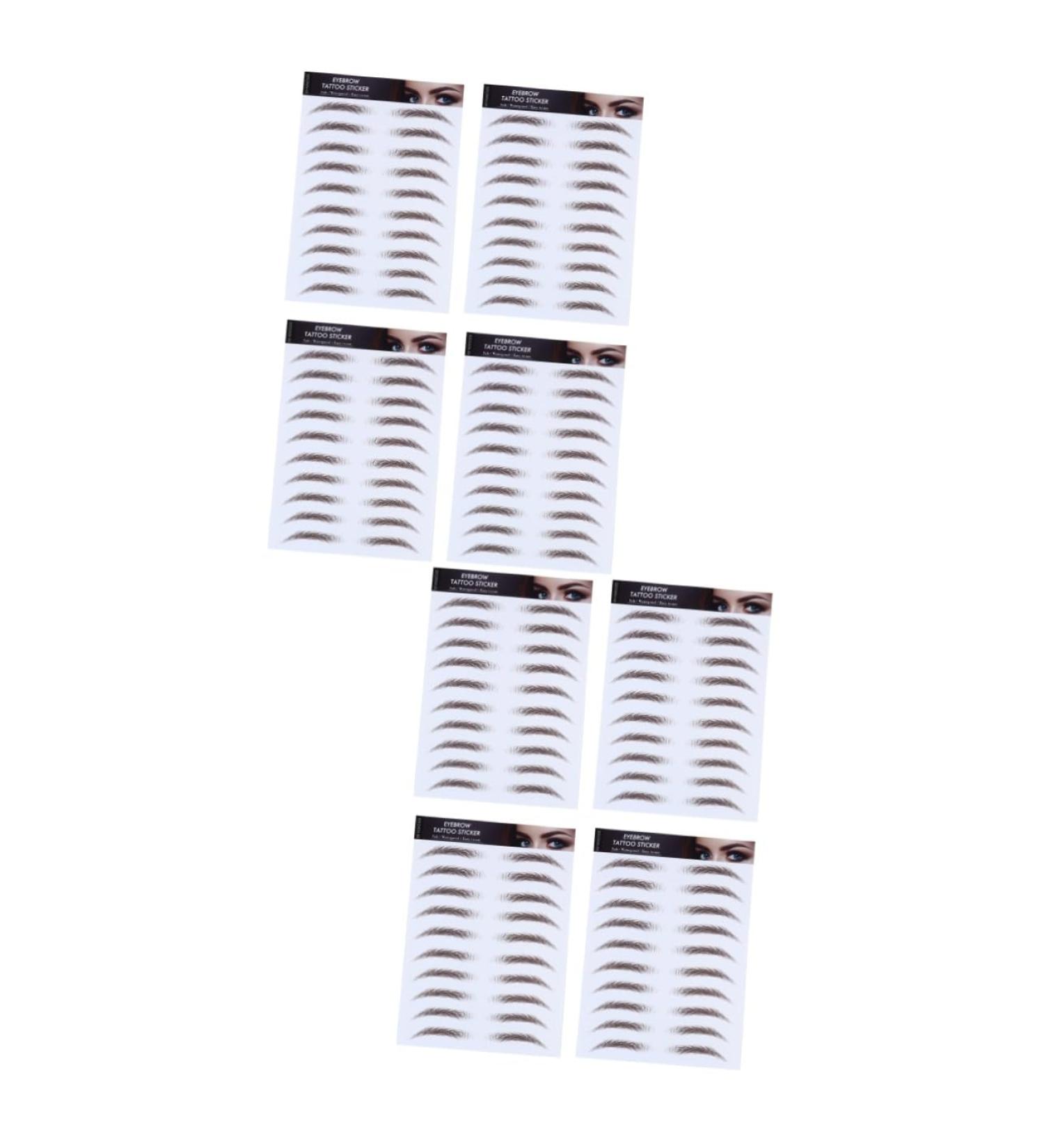 HAPINARY 8 Pcs Eyebrow Stickers Semi Permanent Eyebrows Eyebrow Shape Brown Water Transfer Paper with Soy Ink - Buy Online on SooperMarket.com