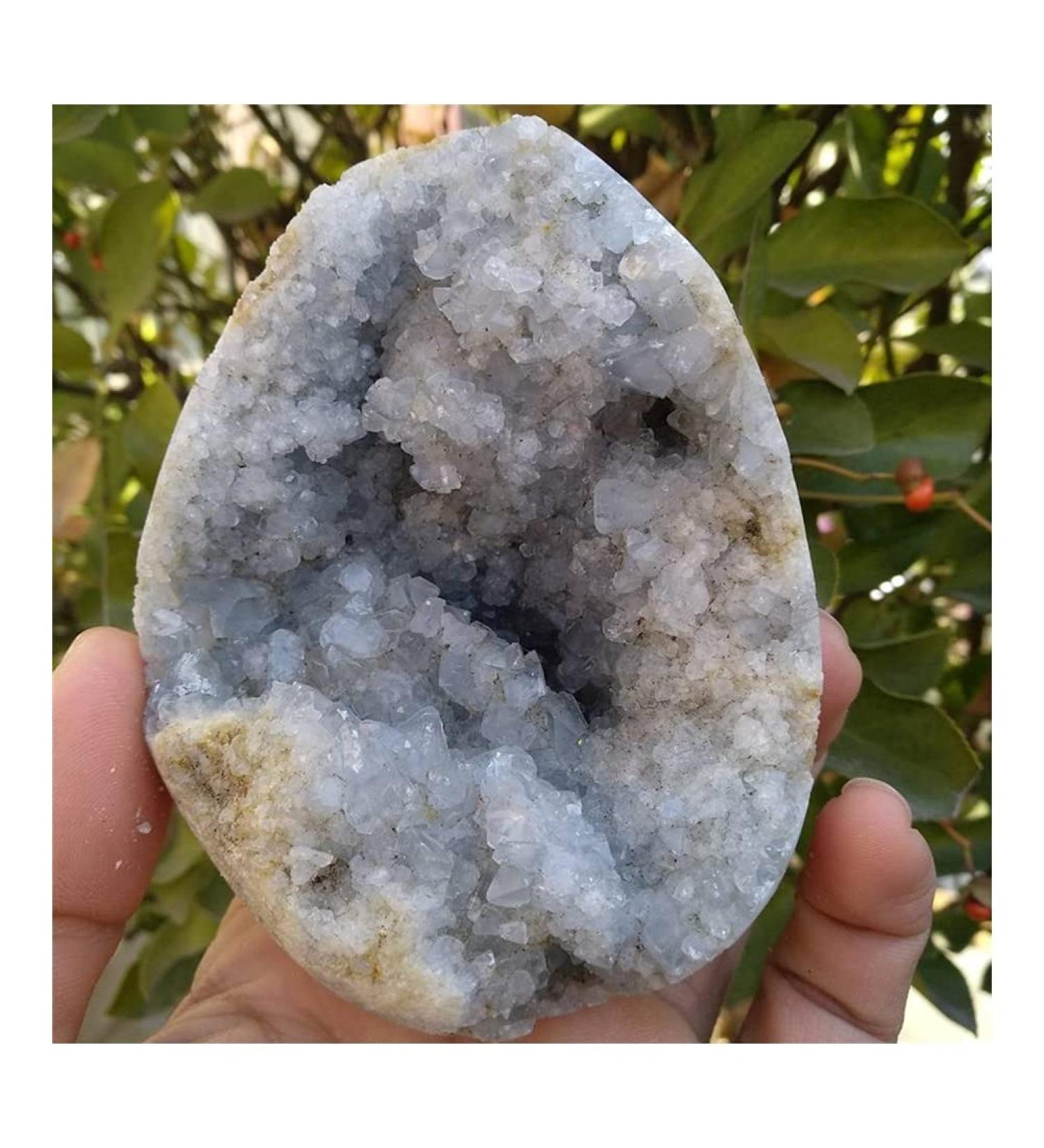 Collection Natural Clean Blue Spar Hole Geode Crystal Quartz Gemstone Stunning Healing - Buy Online on SooperMarket.com
