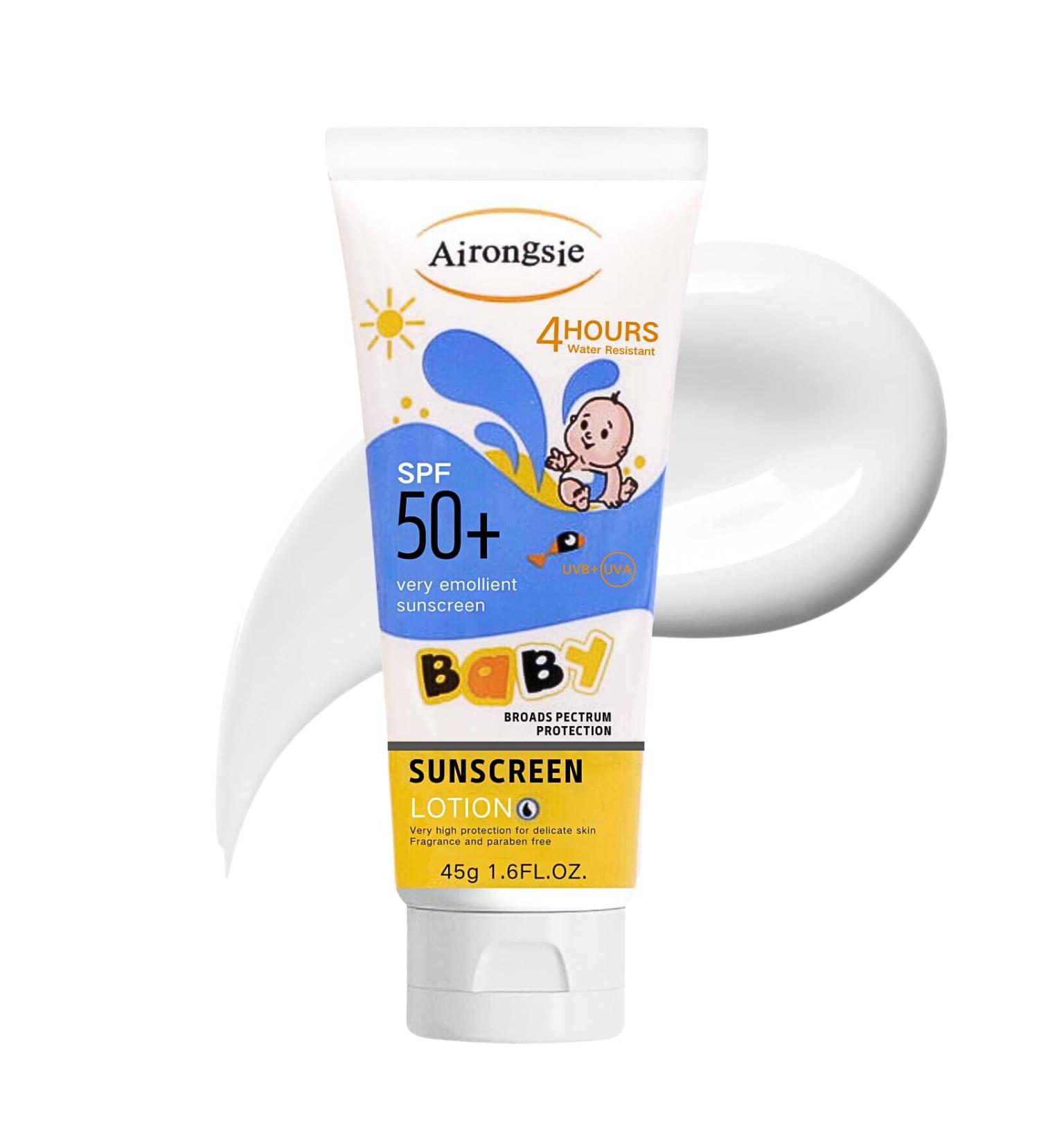 Organic Scent Free Sunscreen SPF 50+ Moisturizing Suncream SPF 50+ Organic Sun Cream SPF 50 Face Sun Screen Long Lasting UVA/UVB Sun Protection Sensitive Skin Not Greasy 45g - Buy Online on SooperMarket.com