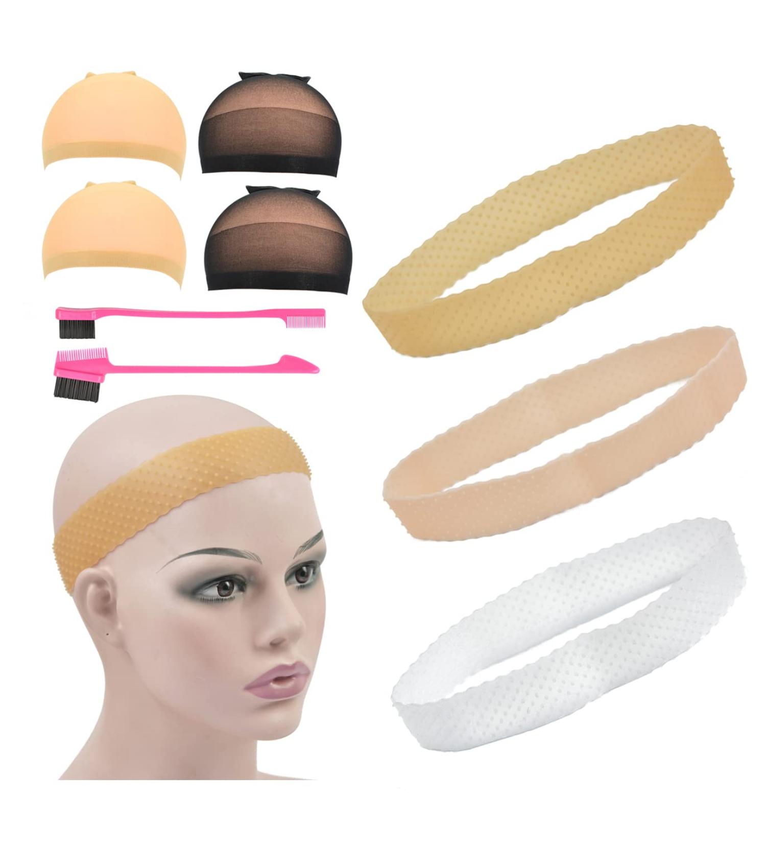 Silicone Wig Grip Band, Non-Slip Headbands, Stocking Caps, Hairbrush Set | YTBYT 3 Pcs - 4 Pcs - 2 Pcs (Mixing) - Buy Online on SooperMarket.com