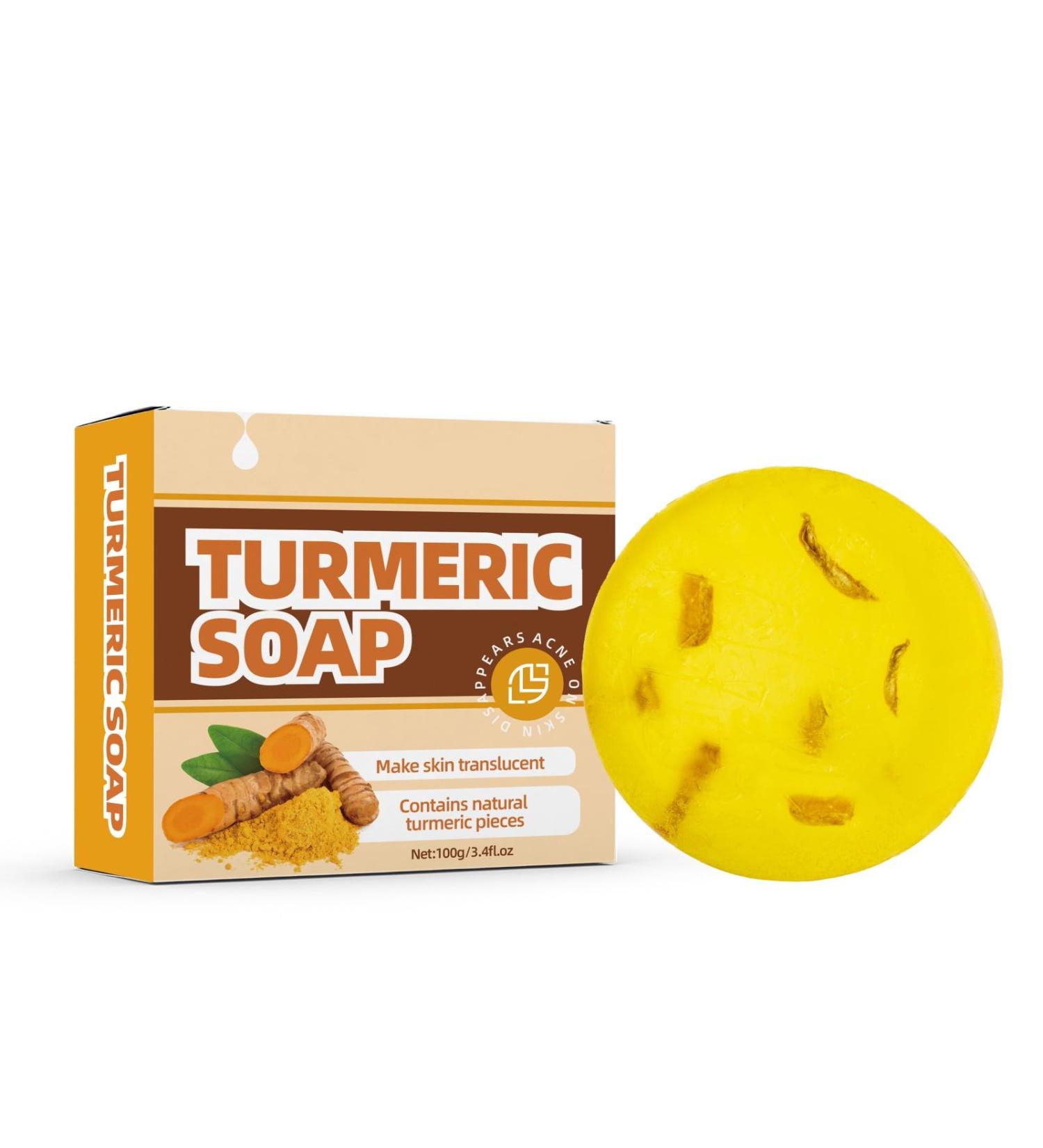 Turmeric Soap Bar for Face & Body - Moisturizing Soap for Hyperpigmentation & Dark Spots - All Skin Types - 1 Count - Buy Online on SooperMarket.com