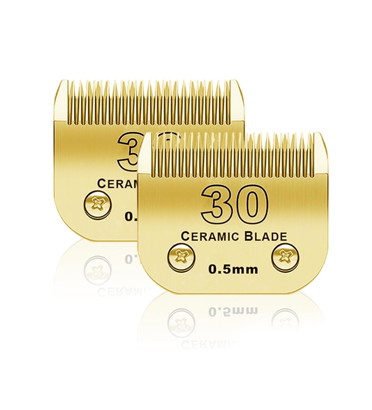 BESTBOMG 30# Replacement Knife for Dog Care - Compatible with Heiniger/Moser Max45/Andis/Easter A5 - 2 Pieces 1/50 (0.5 mm) Cutting Length - Gold Color 28#-G-2 - Buy Online on SooperMarket.com