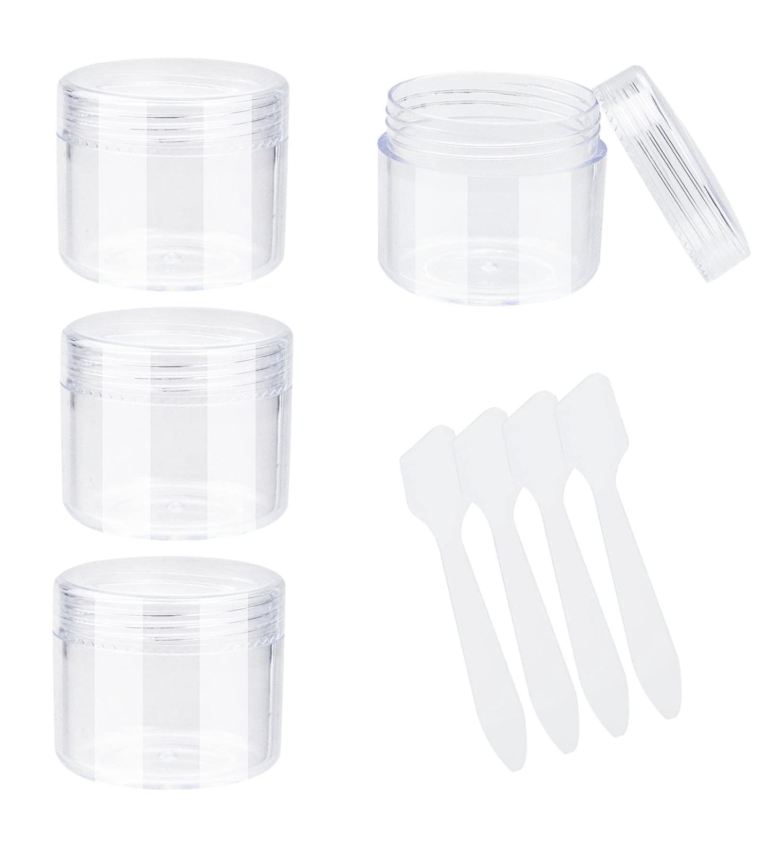 4pcs 20g/20ml Clear Travel Sample Pots for Toiletries - Cosmetic Containers for Women's Lotions, Creams, Makeup - Buy Online on SooperMarket.com
