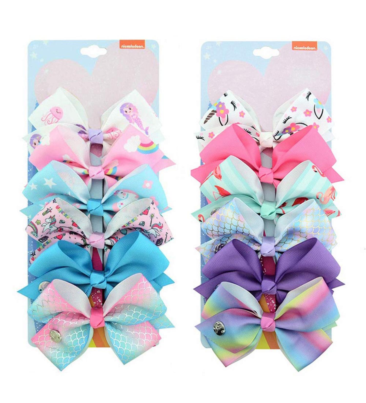 Kalolary 12Pcs Unicorn Hair Bows Clips for Girls - Grosgrain Ribbon Barrettes for Toddler - Birthday & Holiday Hair Accessories - Buy Online on SooperMarket.com