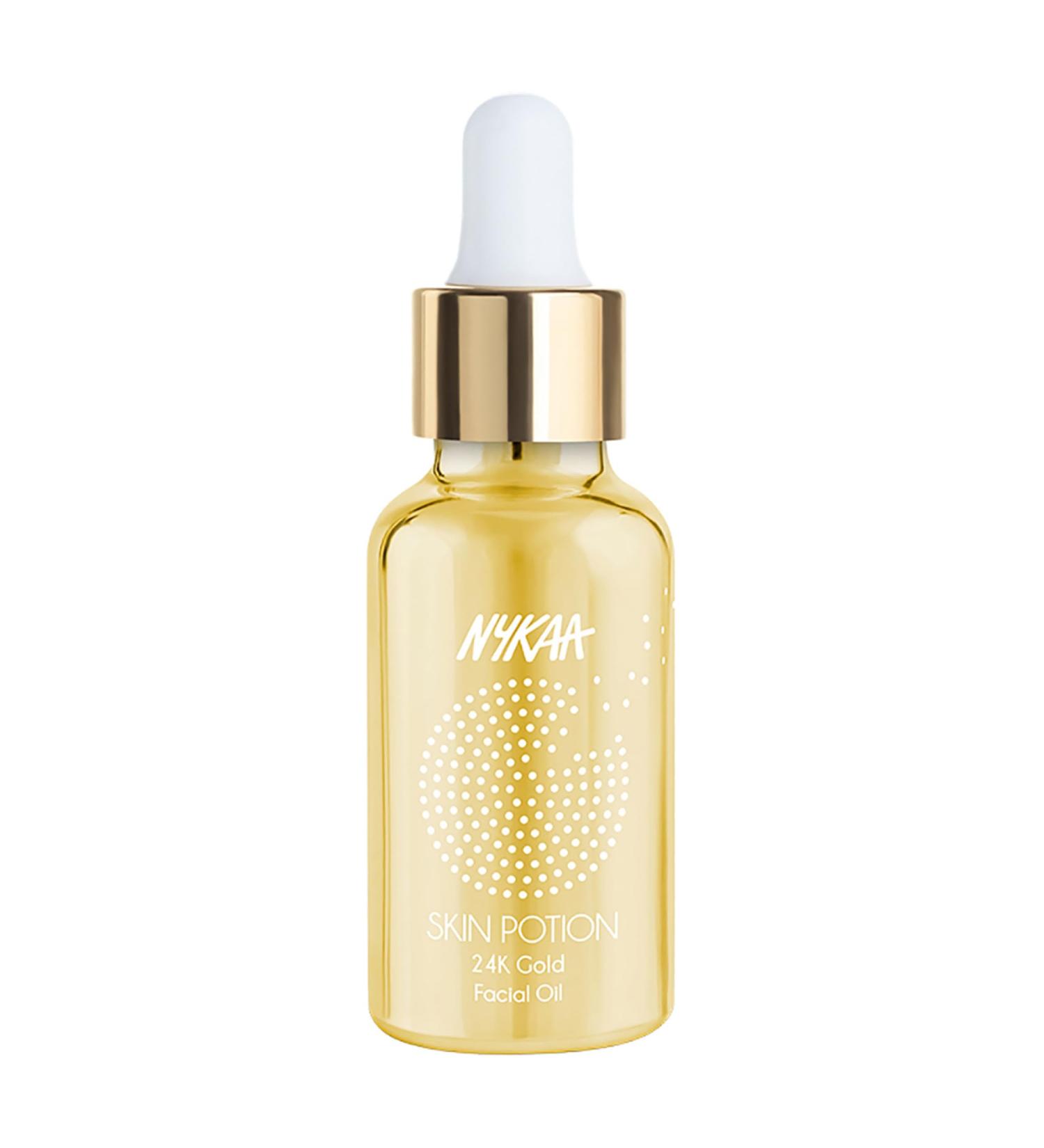 Buy Nykaa Naturals Skin Potion Facial Oil 24K Gold - Hydrating Fragrance-Free Collagen Booster for All Skin Types - 1.01 oz - Buy Online on SooperMarket.com