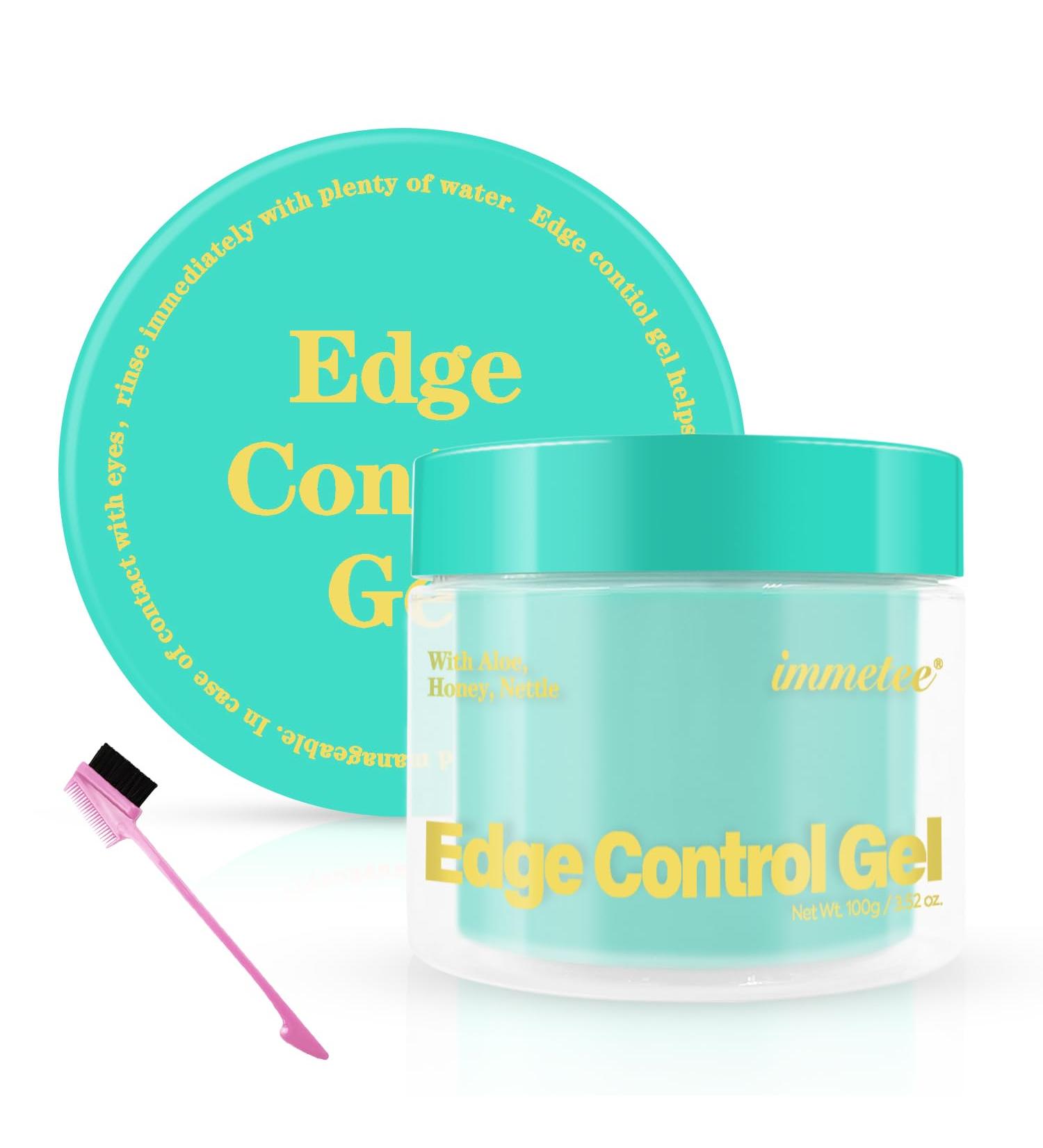 Immetee Edge Control Gel with Brush - Flyaway Tamer & Afro Hair Styling Gel (100g Green-Avocado) - International Shipping Available - Buy Online on SooperMarket.com