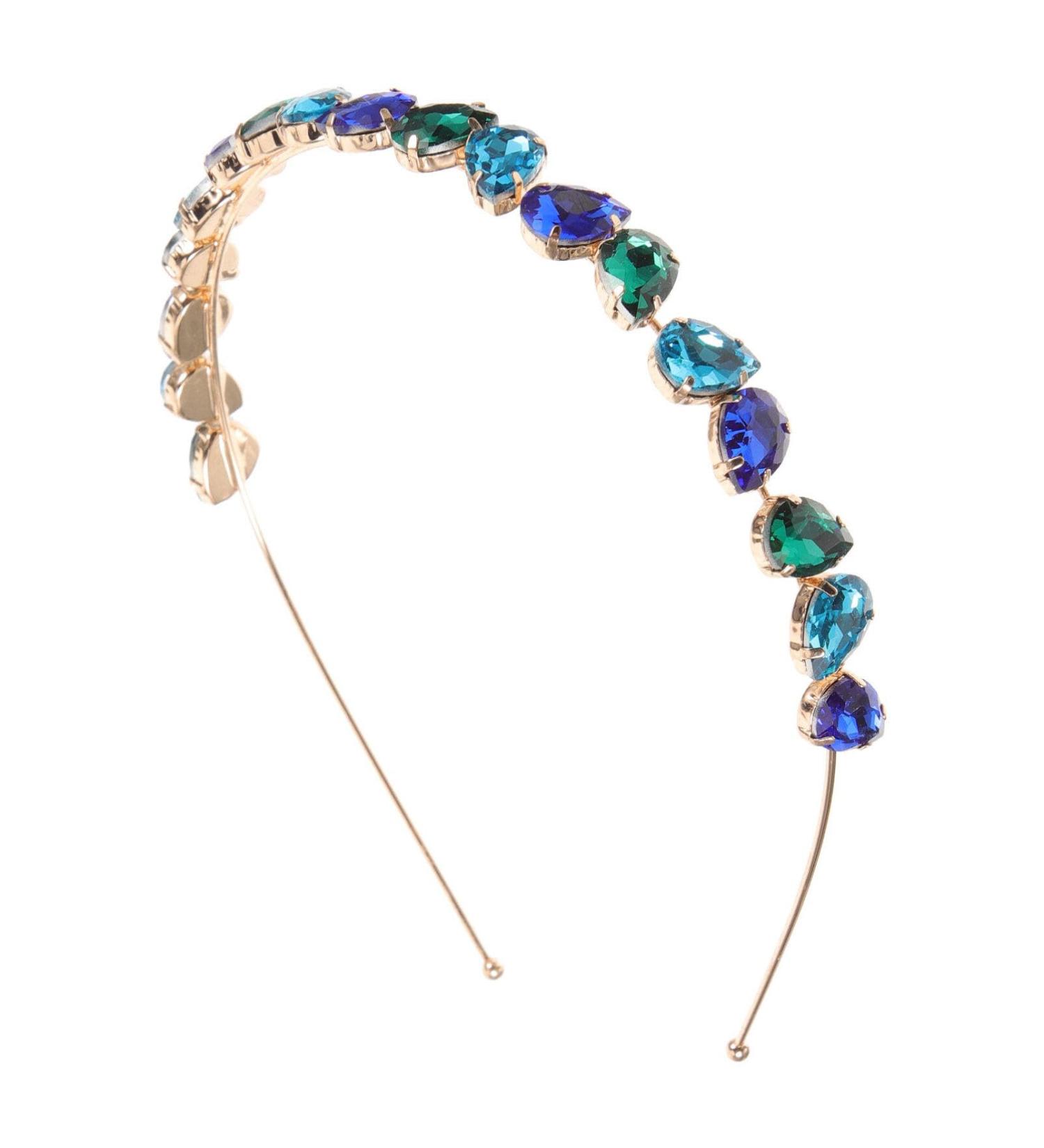Minkissy Crystal Rhinestone Headband Anti-slip Wedding Bridal Headpieces Bling Hairbands Tiara Bridal Prom Party Hair Accessories for Women Girls (Blue Green) - Buy Online on SooperMarket.com