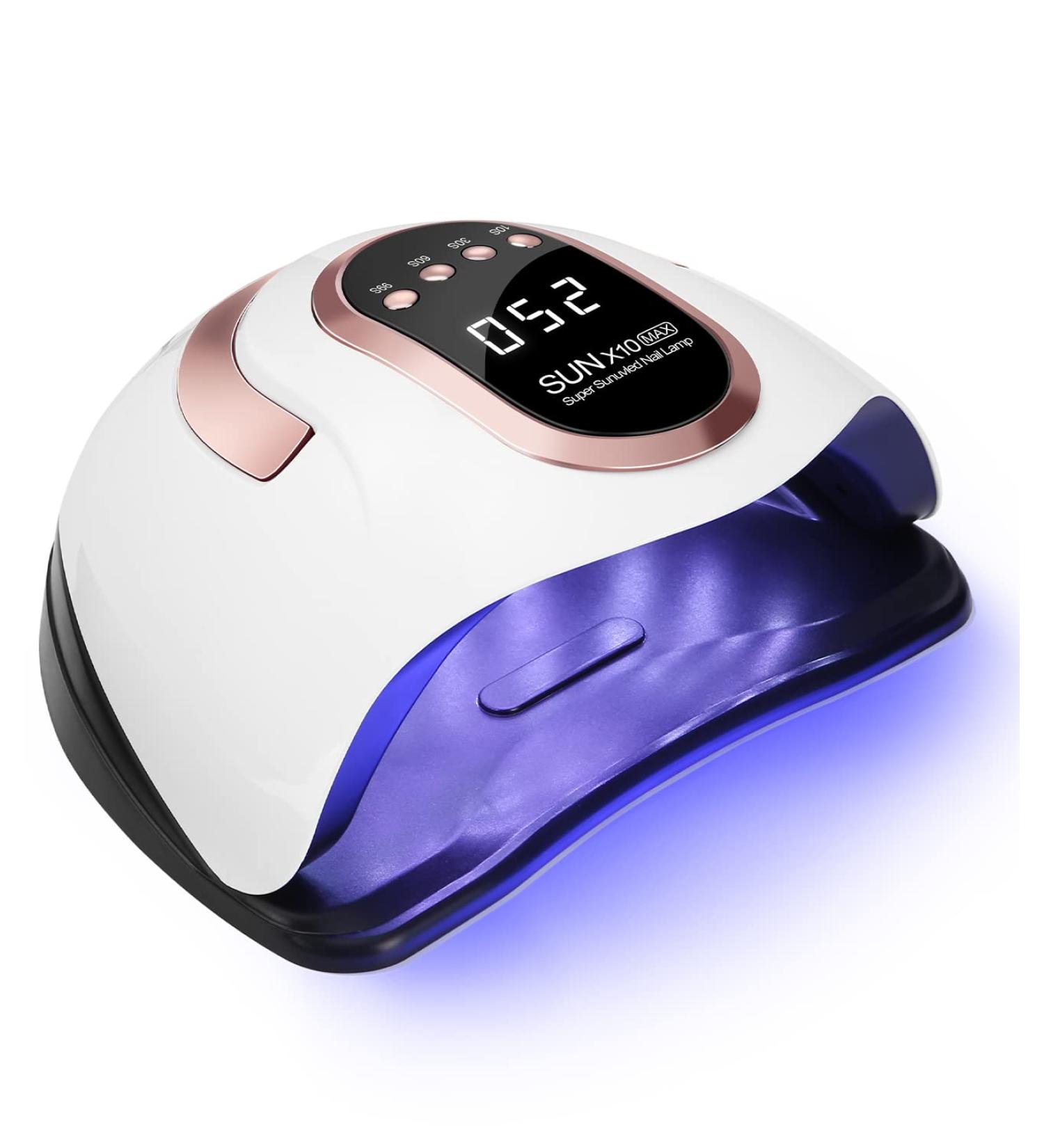 FAKZE NAGELROCKNER LAMP 180W - UV LED Nail Lamp for Shellac & Gel Polish | Digital Display 66 LEDs Timer (10/30/60/99S) | X10 Rose Gold | International Shipping Available - Buy Online on SooperMarket.com