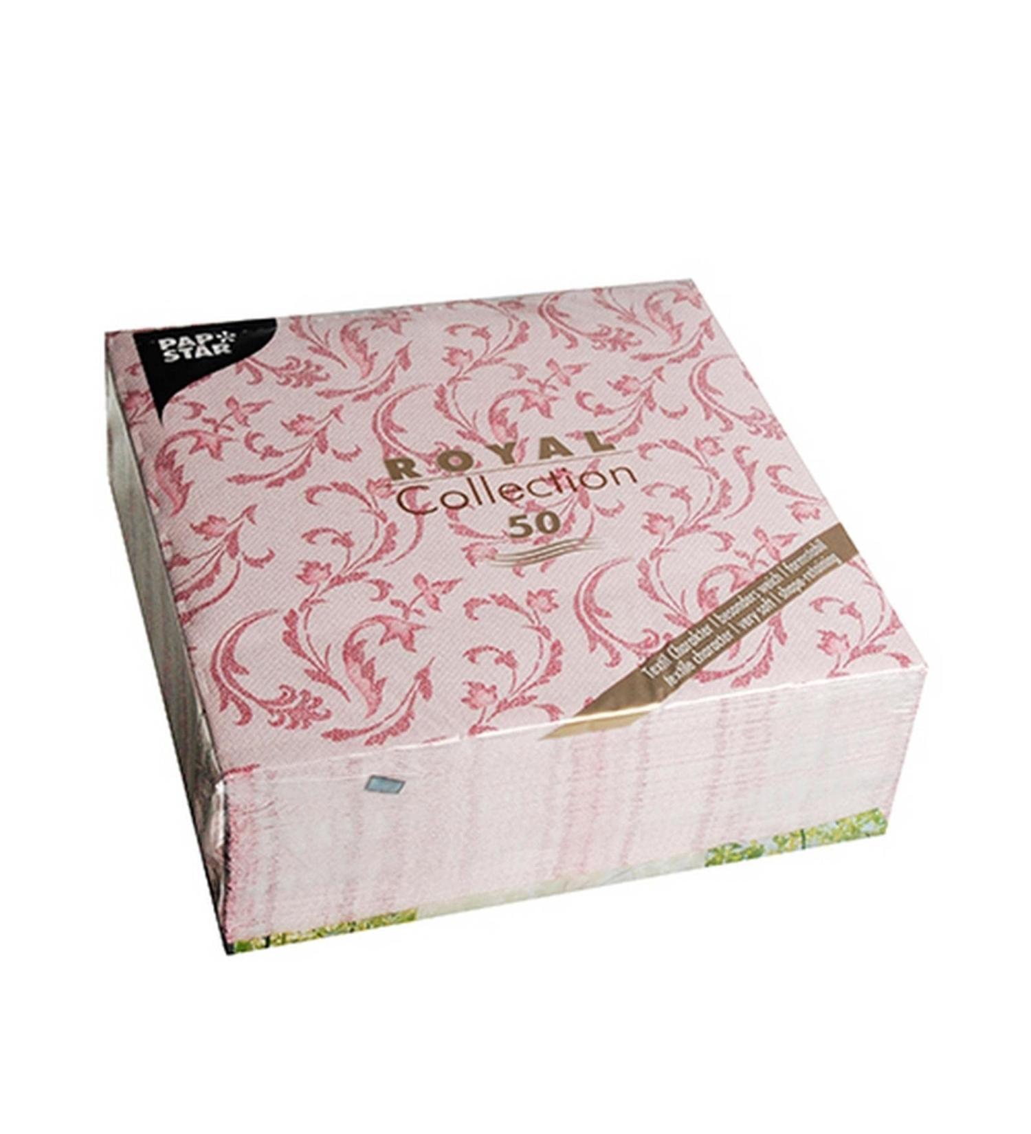 Papstar 50 napkins "ROYAL Collection" 1/4 fold 40 cm x 40 cm burgundy "Damascato" #84999 Bordeaux 7.8 x 20 x 20 cm