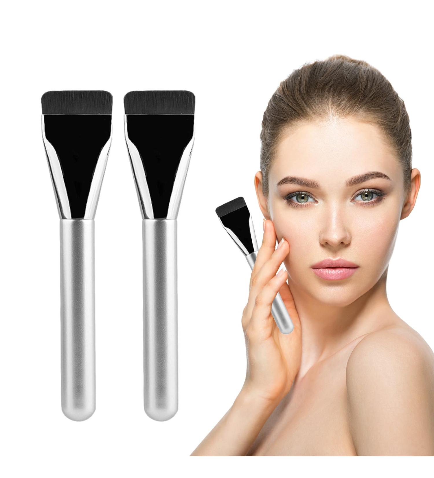 Ruzister 2 Pieces Foundation Makeup Brushes Flat Head Foundation Brush Liquid Powder Brush Ultra Thin Makeup Brush Premium Brush Hair for Creamy Powdery or - Buy Online on SooperMarket.com
