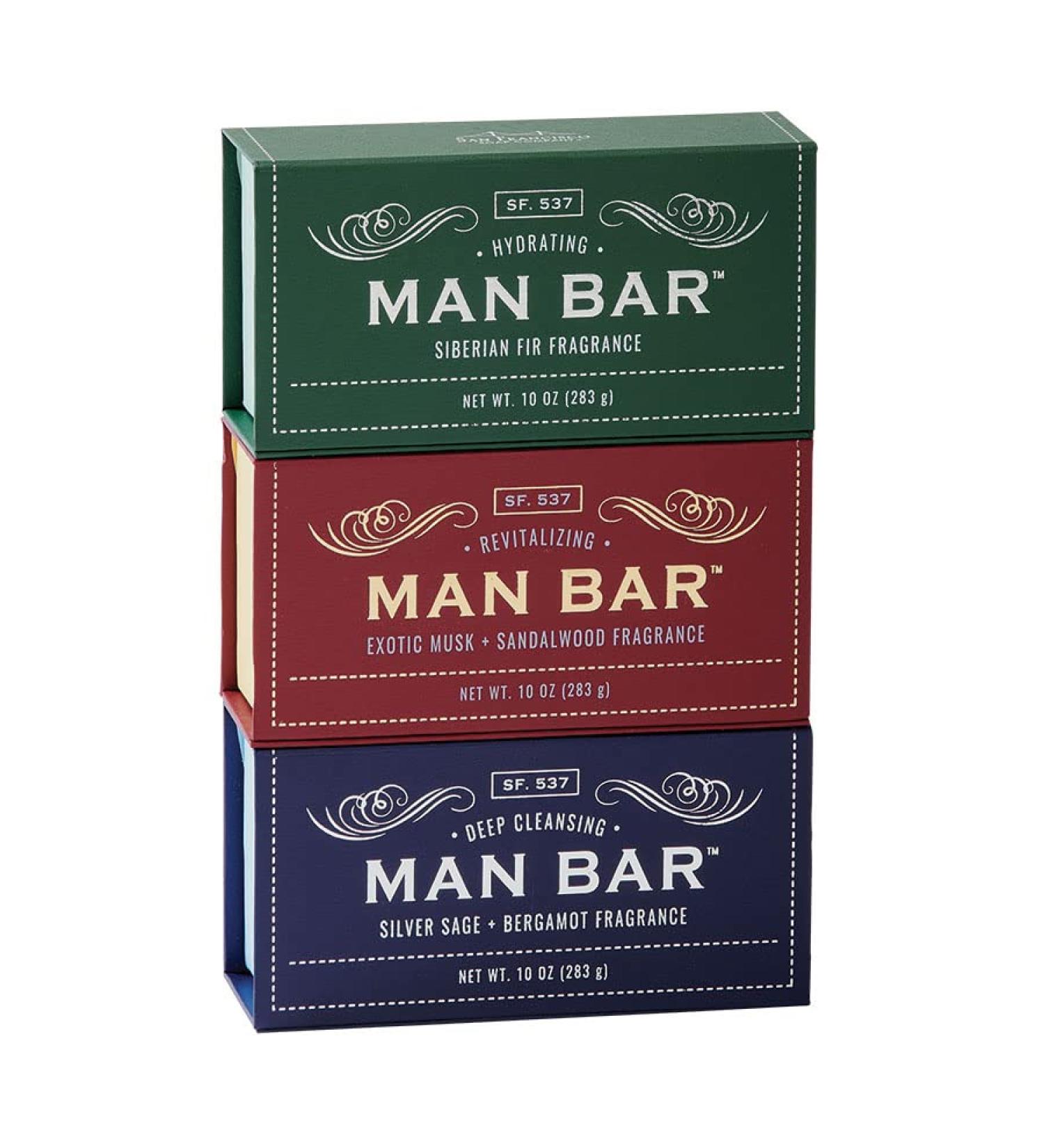 San Francisco Soap Co Man Bar 3-Piece Gift Set - Men's Grooming Essentials - Buy Online on SooperMarket.com