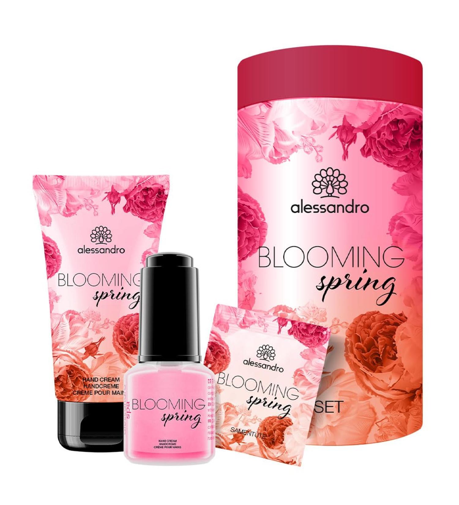 alessandro BLOOMING SPRING SET - Hand Cream and Nail Oil - Intensive Hand Care - Floral Fragrance