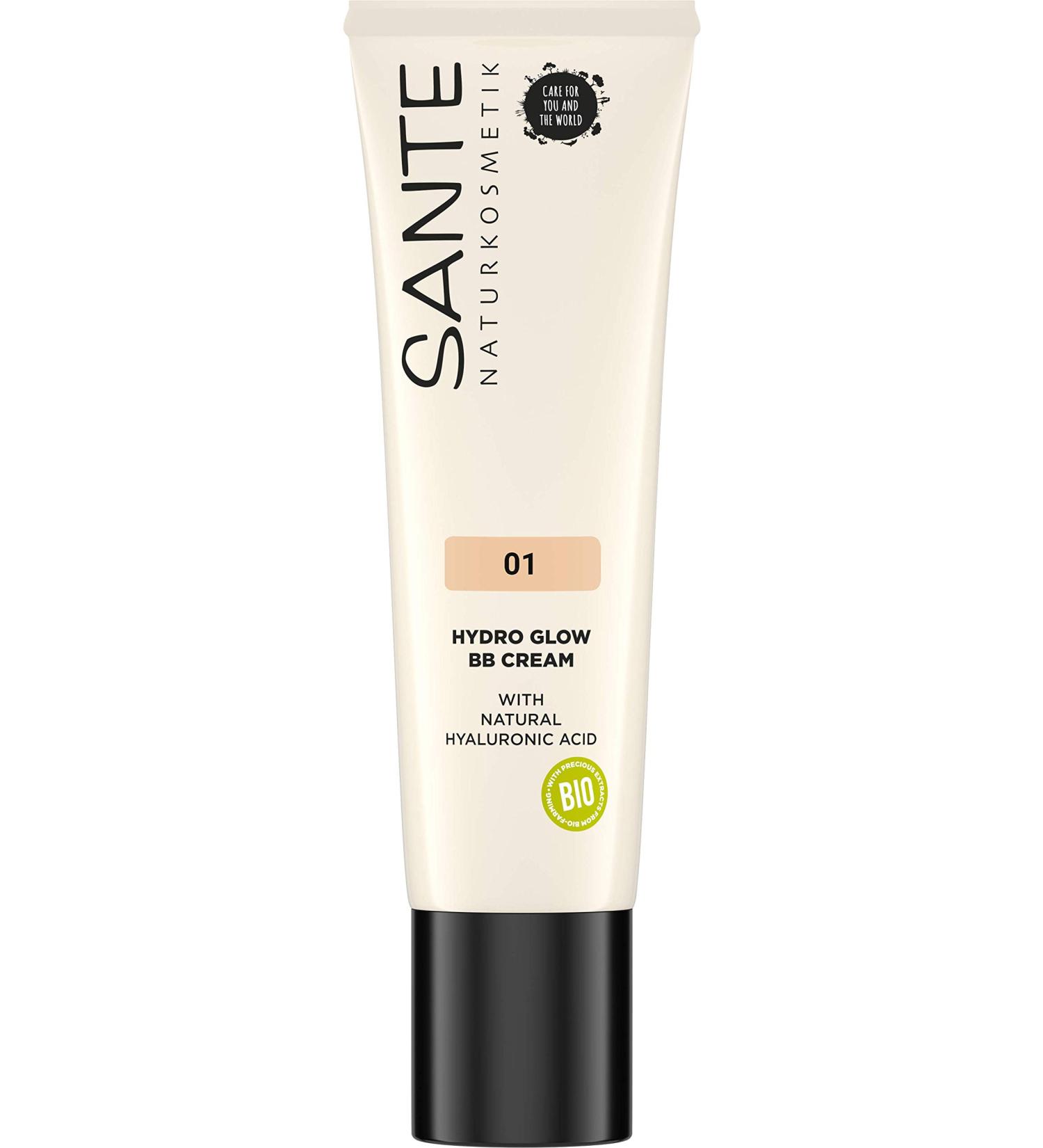 Sante Natural Cosmetics Hydro Glow BB Cream 01 Light Medium - Vegan 30ml with Hyaluronic Acid & Organic Extracts - International Shipping Available - Buy Online on SooperMarket.com