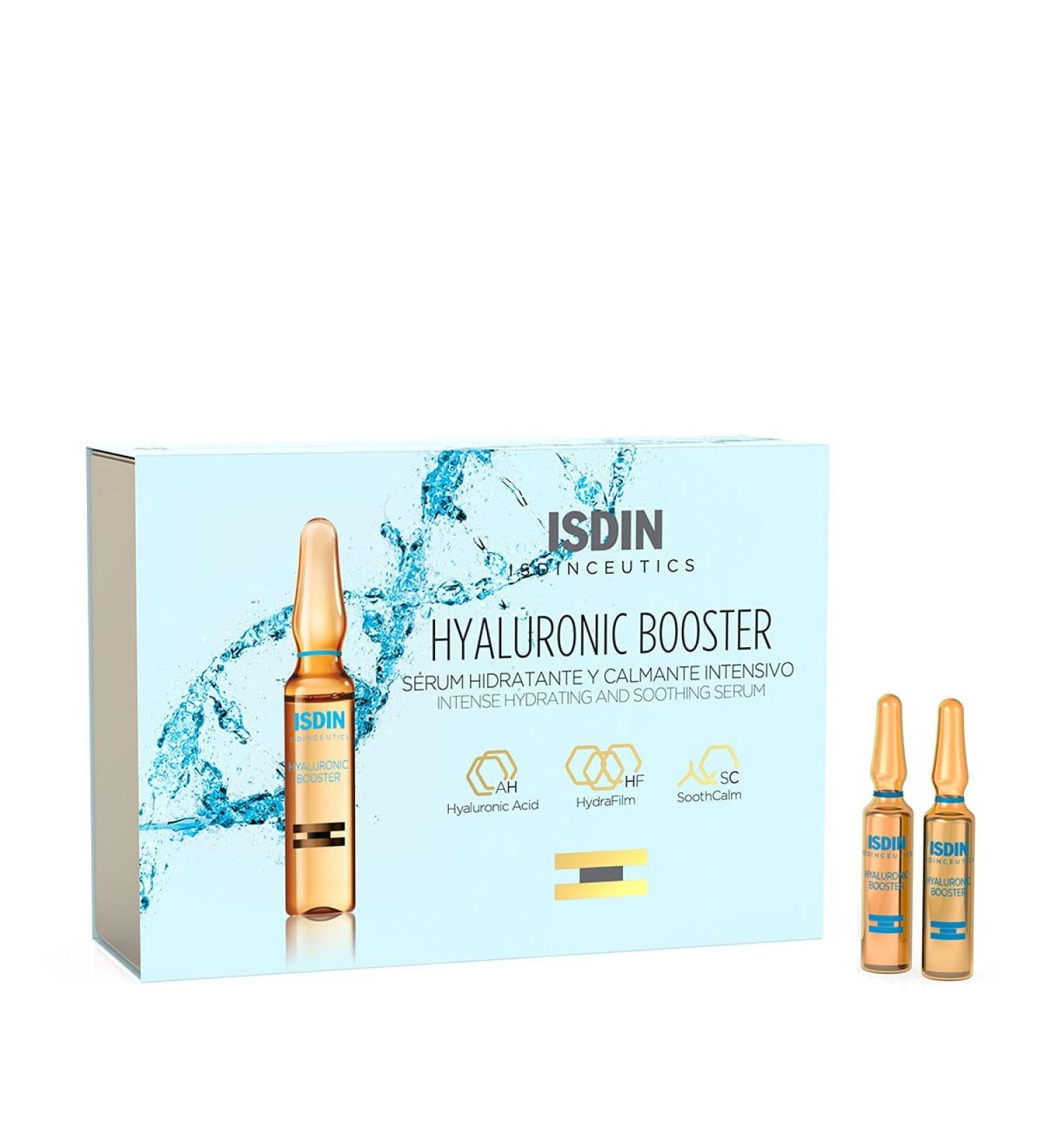 ISDIN Hyaluronic Booster Serum Ampoules - Deep Hydration with Peptide Formula - Buy Online on SooperMarket.com