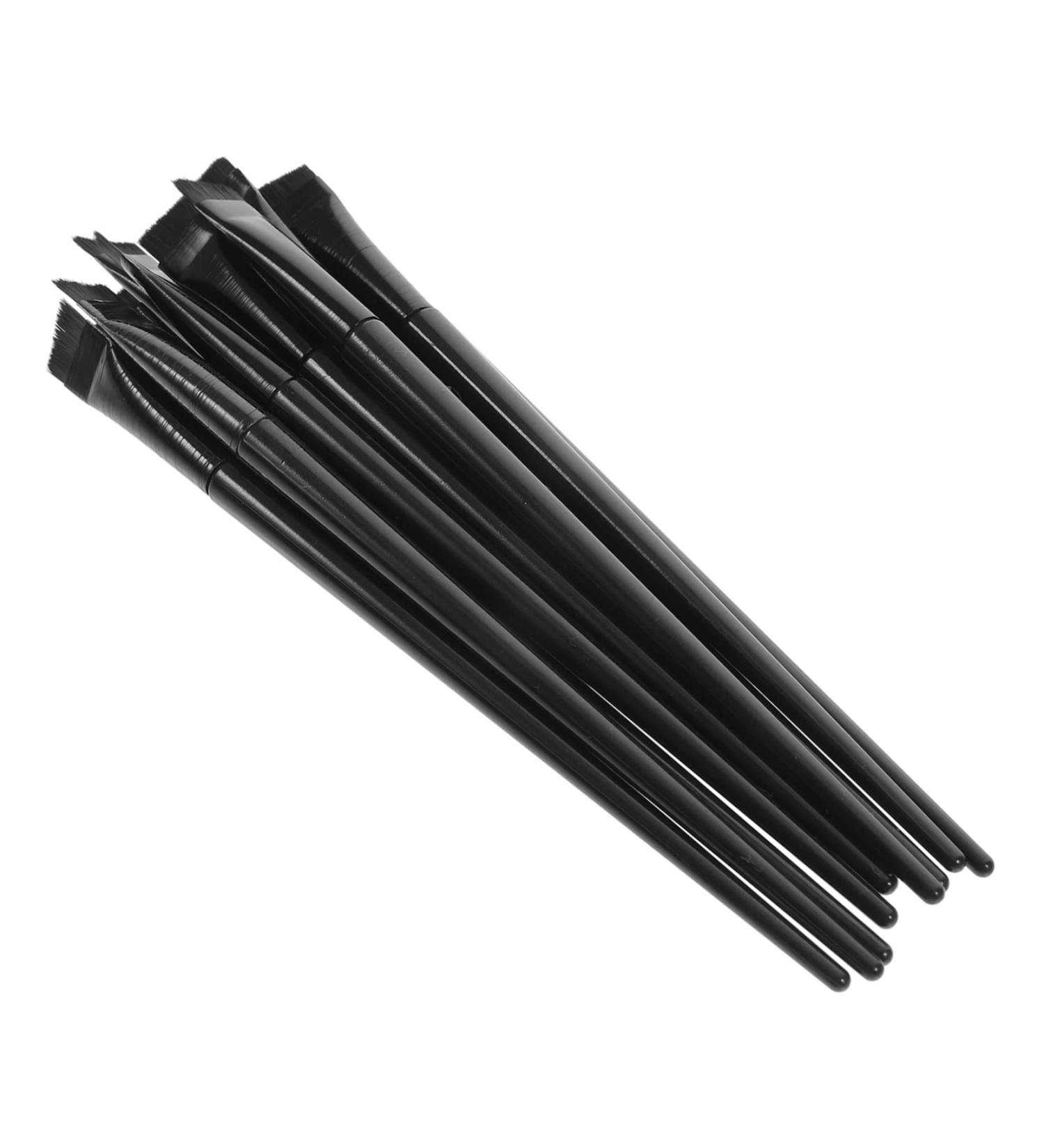 PLAFOPE 12pcs Practical Eyeliner Brush Eye Liner Makeup Brush Angled Eyebrow Brush Eye Liner Brush 15.5x1.2x0.6cm Black - Buy Online on SooperMarket.com