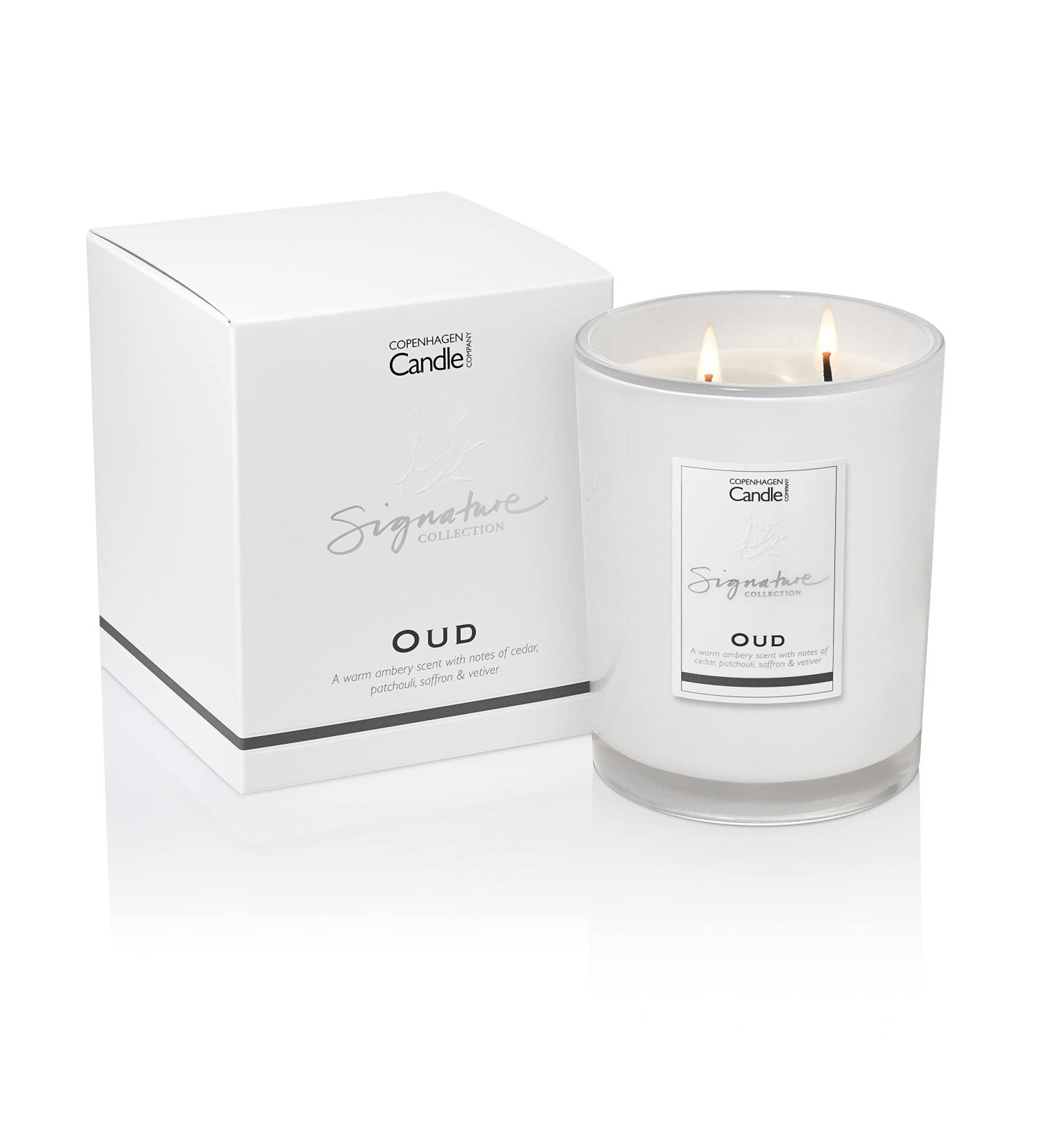 Luxury Scented Candle Gift for Women | Natural Wax Blend | 65 Hours Burn Time | Hotel Collection - Oud (21oz) by The Copenhagen Company - Buy Online on SooperMarket.com