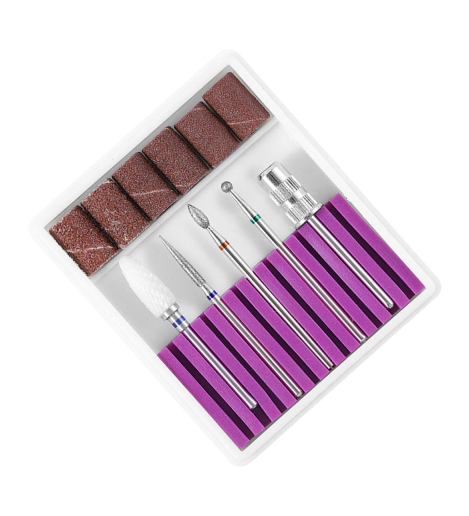 POPETPOP 1 Set Nail Gel Electrical Tools Acrylic Nail Tools Pedicure Bits Nail Art Equipment Nail Drill Heads Nail Drill Bits 5 Piece Set Grinding Head Nail File Brightener Purple Grid 4.50X0.30X0.30CM Purple - Buy Online on SooperMarket.com