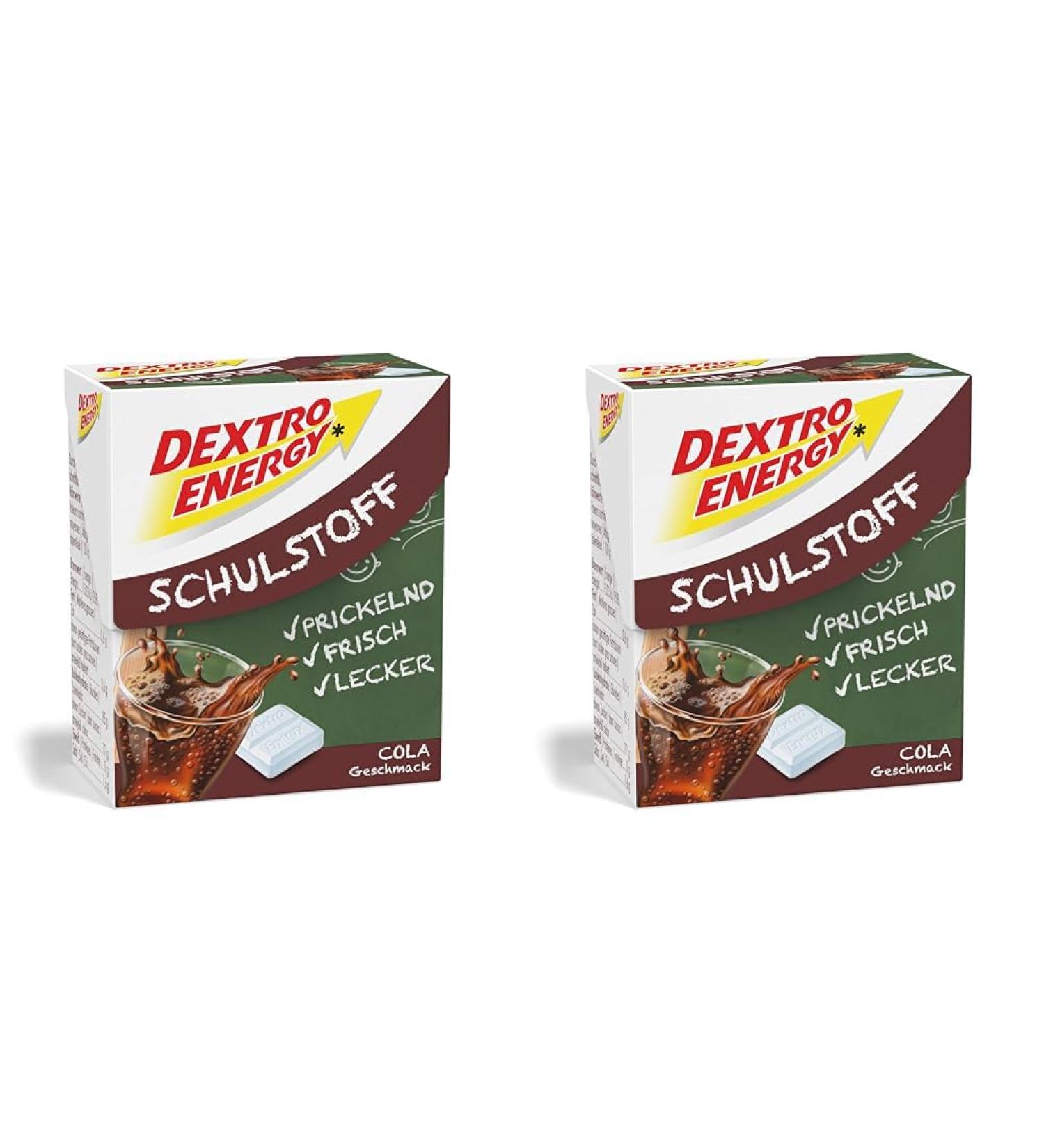 Dextro Energy School Cola |50g dextrose tablet |Quickly available glucose in a practical clickbox |Prickel fun for the school (pack of 2) Cola 50 g (2 pack)