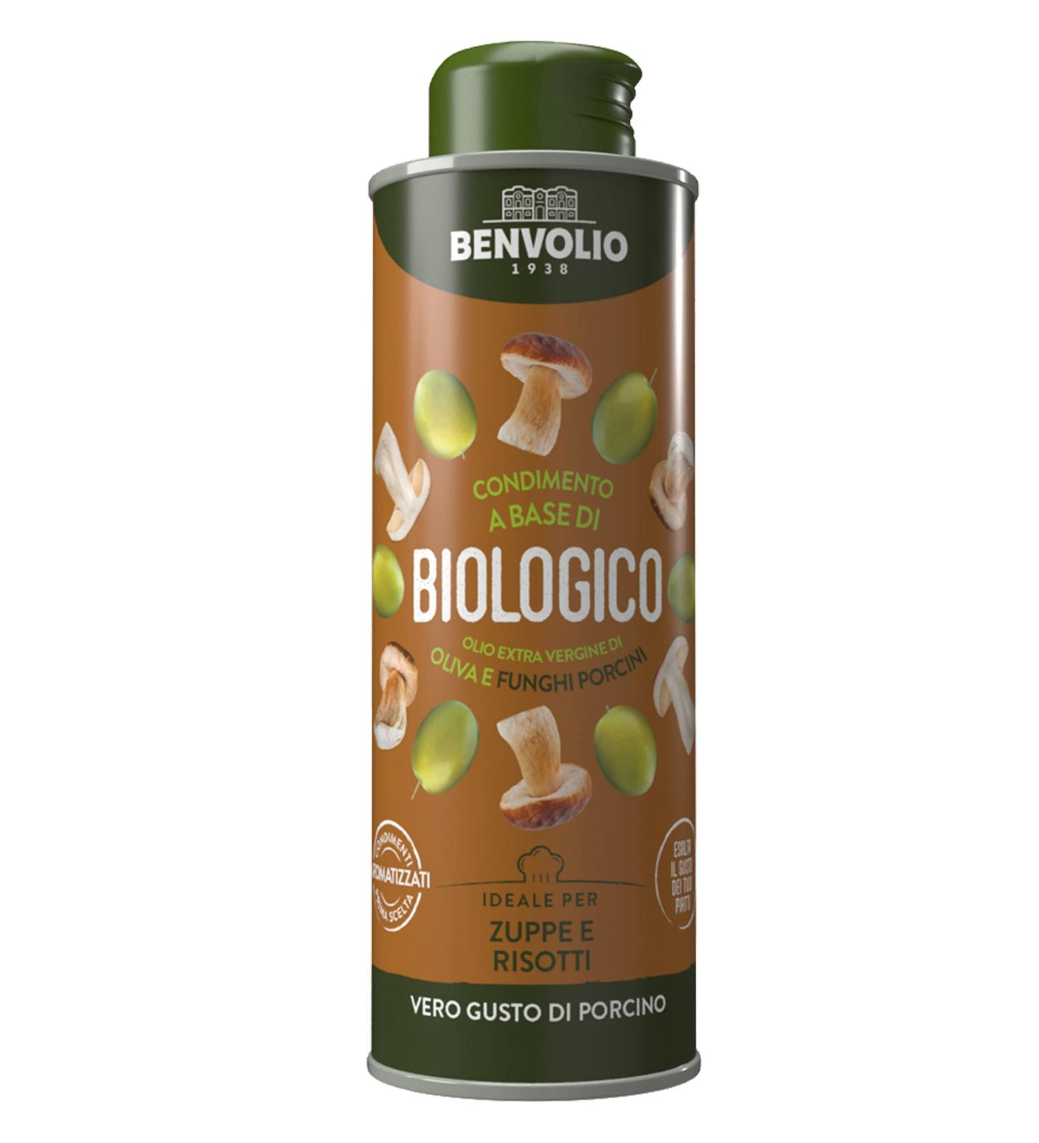Organic Extra Virgin Olive Oil with Porcini Mushrooms - BENVOLIO 250ml | Premium International Shipping - Buy Online on SooperMarket.com
