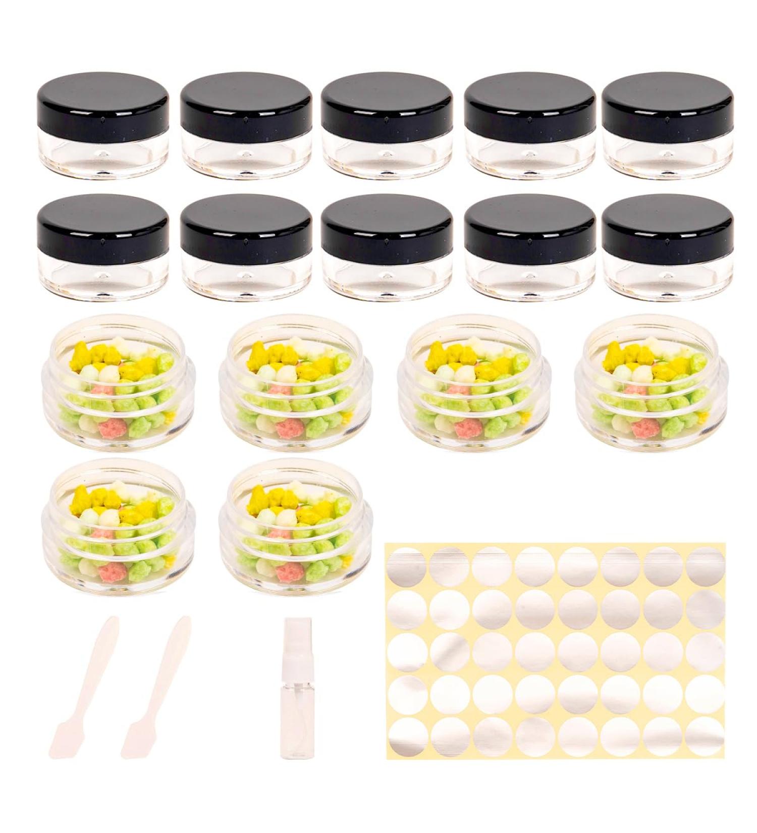 Sgehai 16 PCS Black 15ml Jars - Empty Lip Balm & Cream Containers with Lids for International Shipping - Buy Online on SooperMarket.com