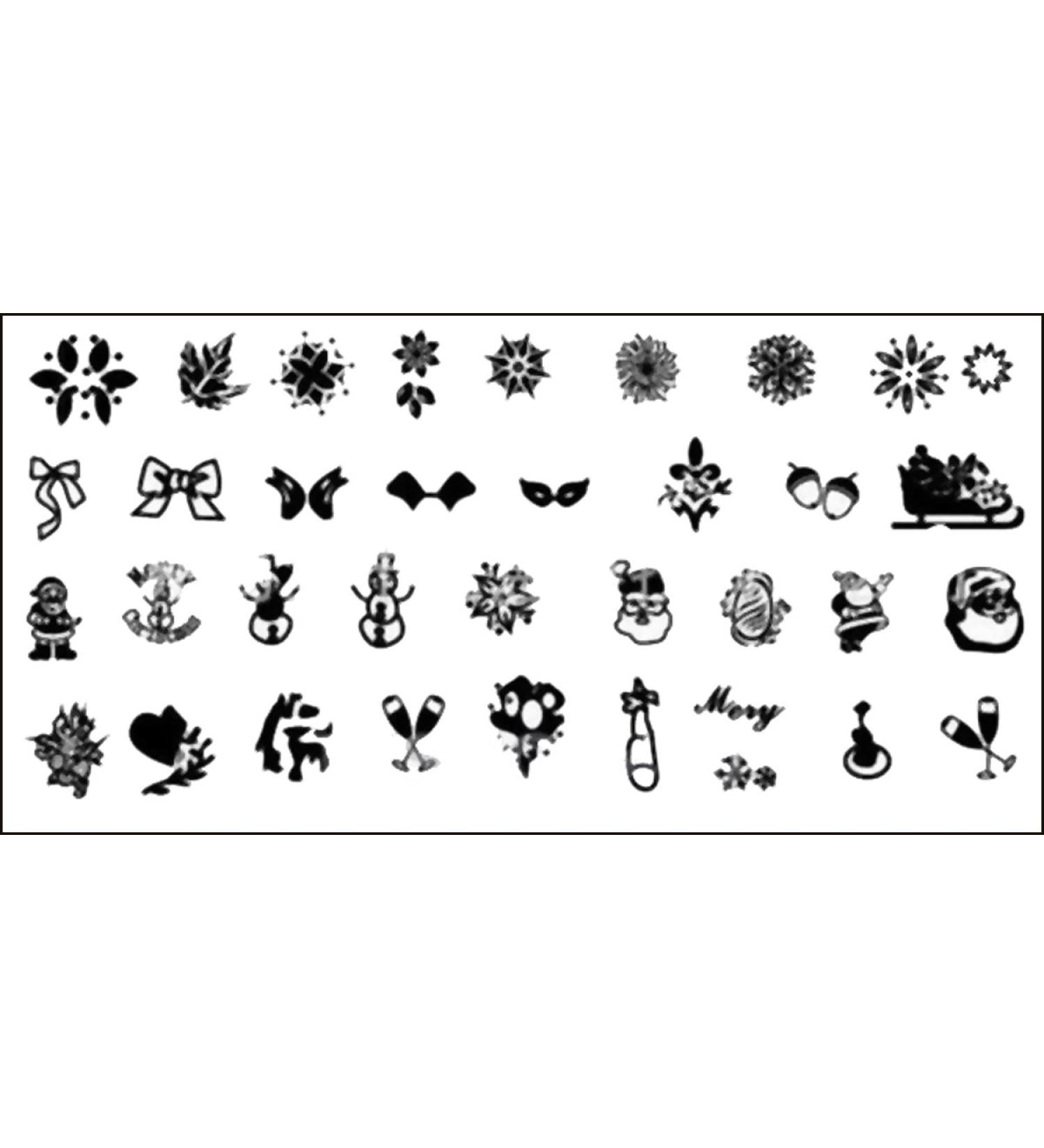 Stamping stencil plate Christmas X-mas frost flower Santa Claus XLR01 nail art nail design
