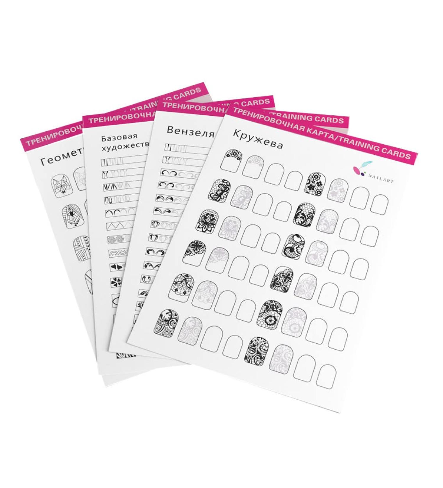 Nail Art Practice Book Beginner Manicure Training Drawing Cards Easy to Clean 12 Sheets - Buy Online on SooperMarket.com