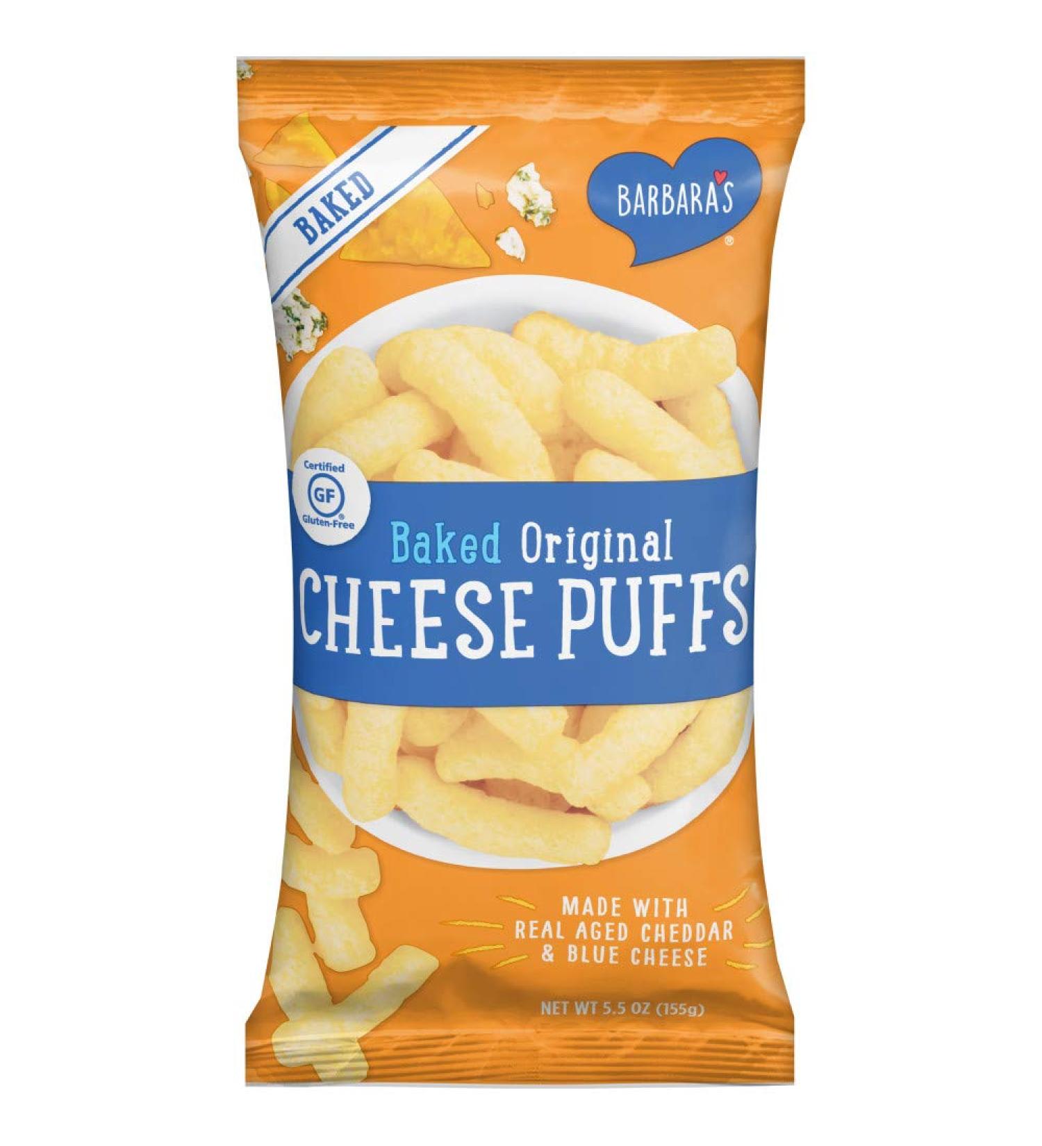 Barbara's Baked Gluten-Free Cheese Puffs - 5.5 Oz, Real Aged Cheese, Pack of 12 - Buy Online on SooperMarket.com
