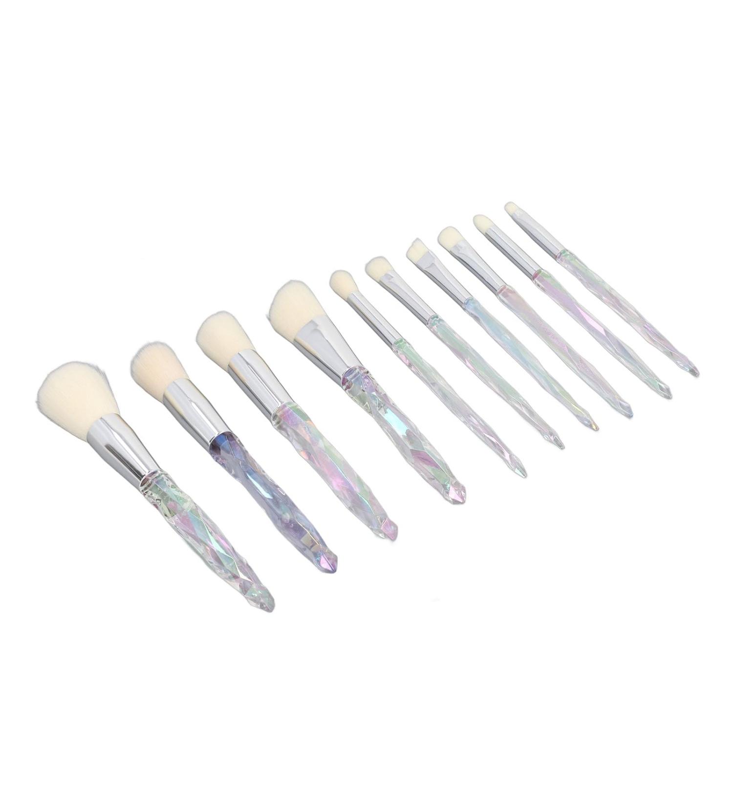 Powder Brush 10 Pieces Ergonomic Professional Makeup Brush Set Soft Skin-Friendly for Party and Daily Life - Buy Online on SooperMarket.com