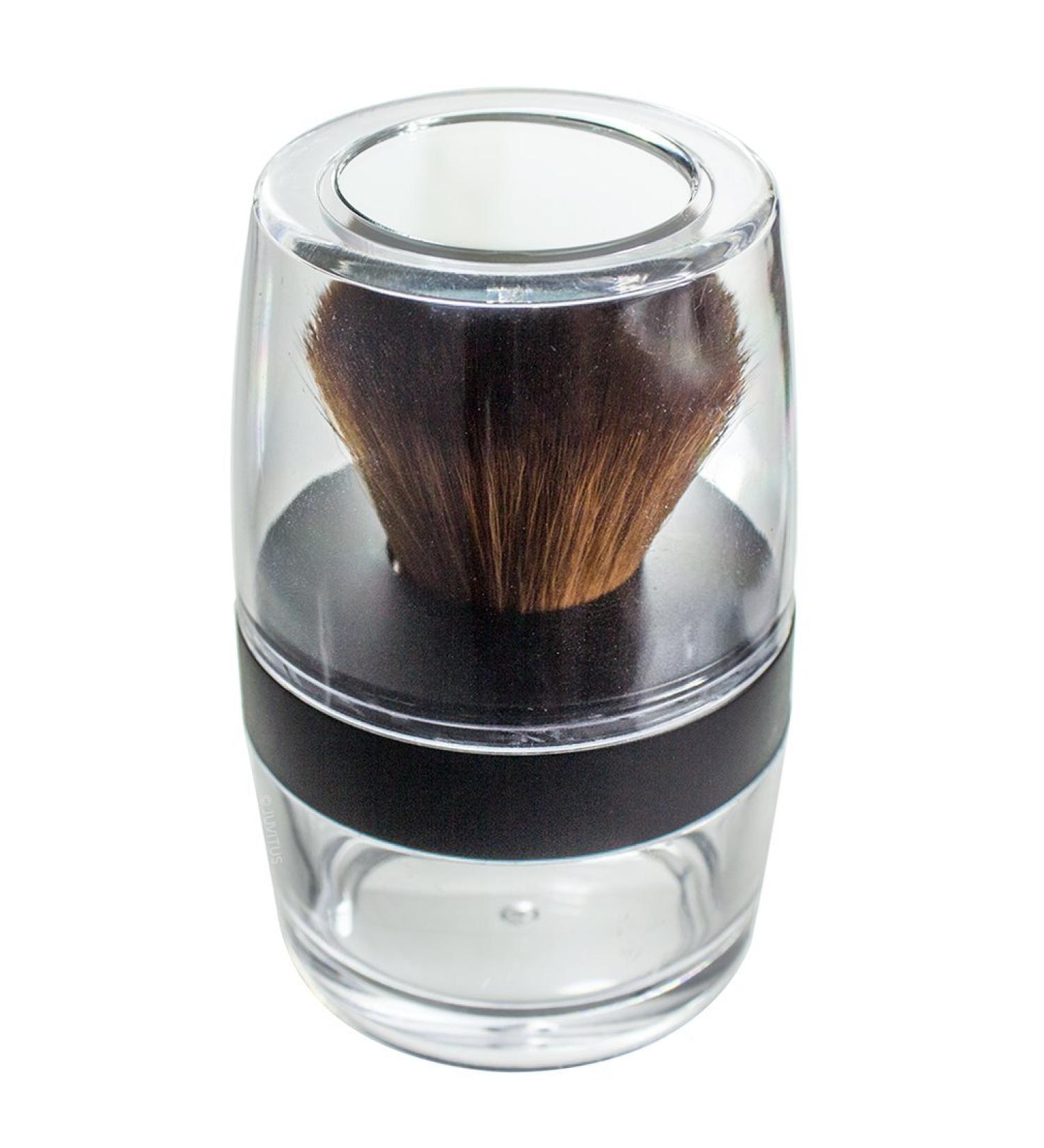 Soft Sable Tone Taklon Kabuki Brush with Sifter Jar | Ideal for Mineral Makeup & Custom Foundations - Buy Online on SooperMarket.com