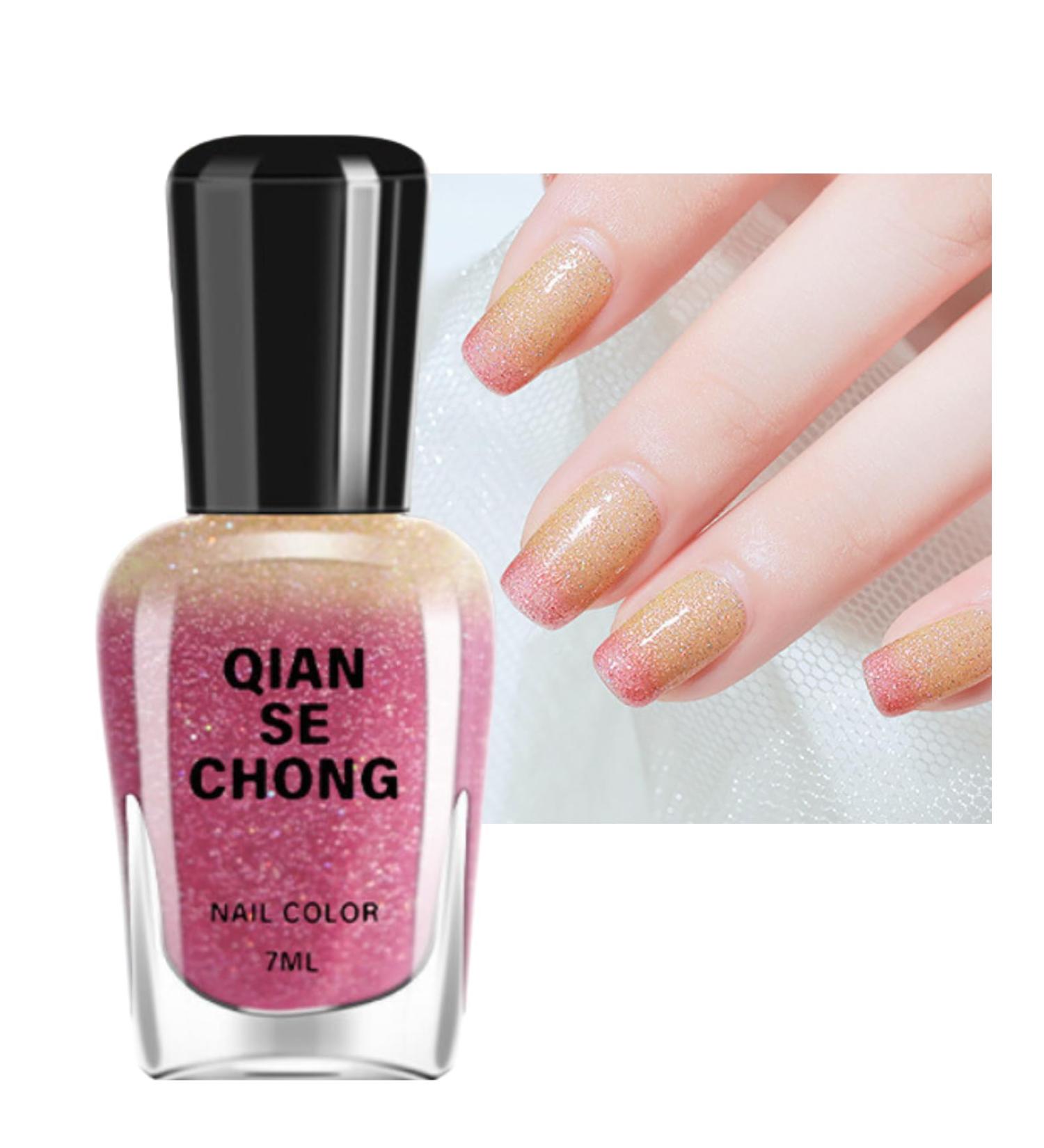 Colorful Nail Polish Quick Drying Long-Lasting Nail Varnish with Thermal Temperature Color Changing Diamond Glitter Reflective Nail Polish for DIY Nail Art at Home #20 - Buy Online on SooperMarket.com