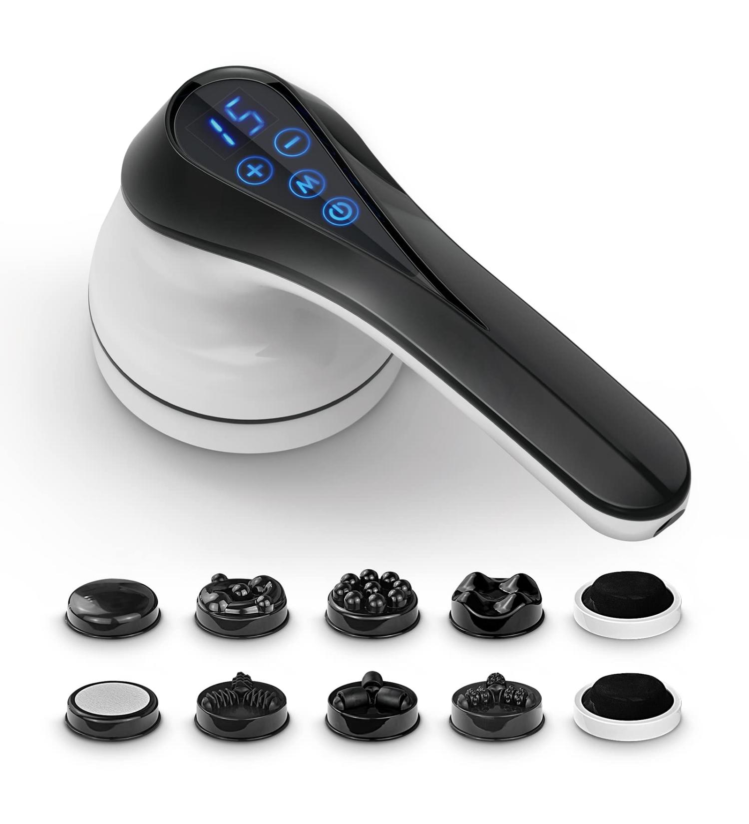 Wireless Body Sculpting Cellulite Massager | Handheld Deep Tissue Massager with Touch Screen | Lymphatic Drainage Machine with 9 Massage Attachments - Buy Online on SooperMarket.com