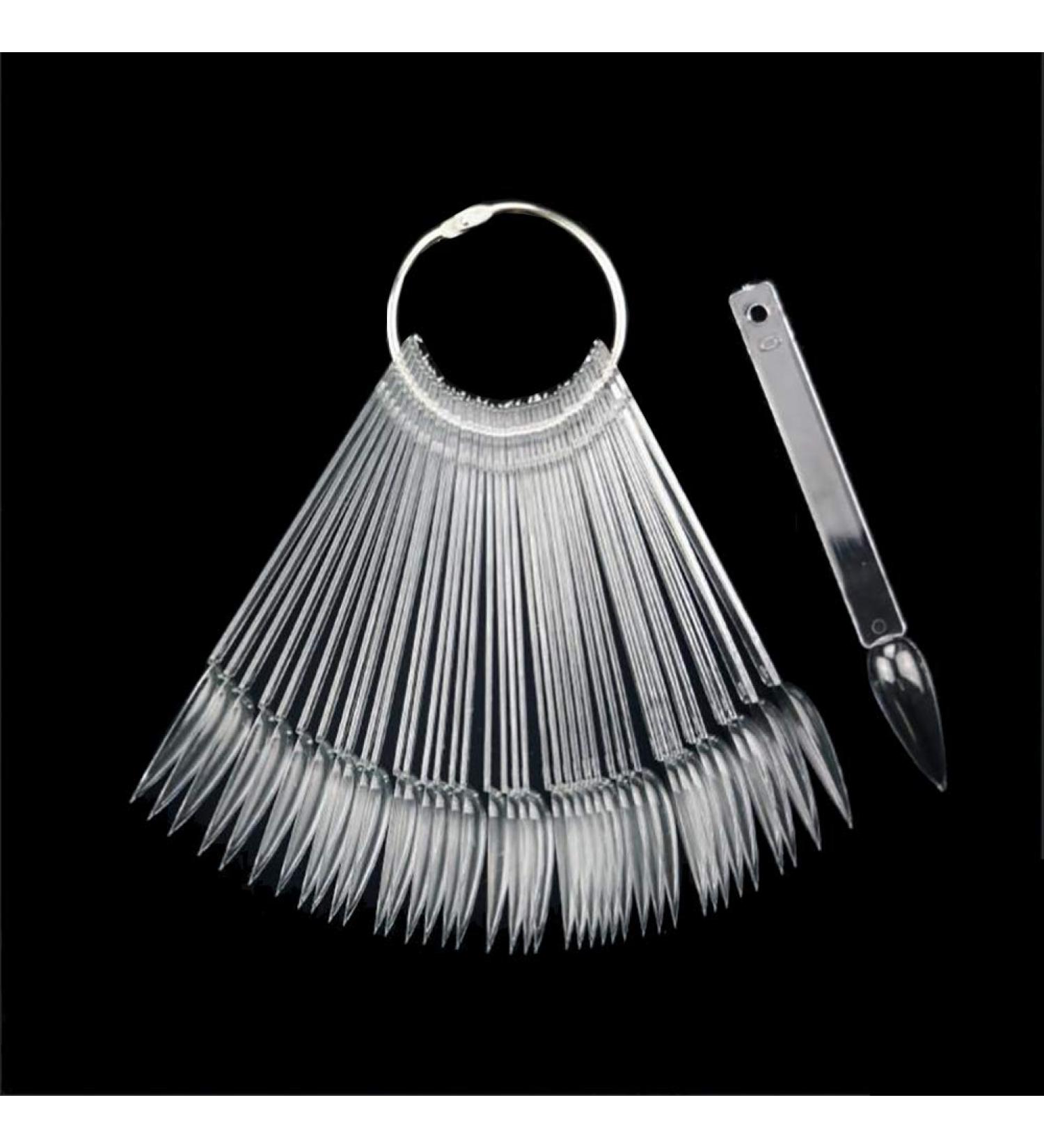 JIHUOO 100pcs Nail Art Tips - Clear Nail Display & Practice Tips for Polish Color Swatches - Ideal for Nail Enthusiasts & Professionals - Buy Online on SooperMarket.com