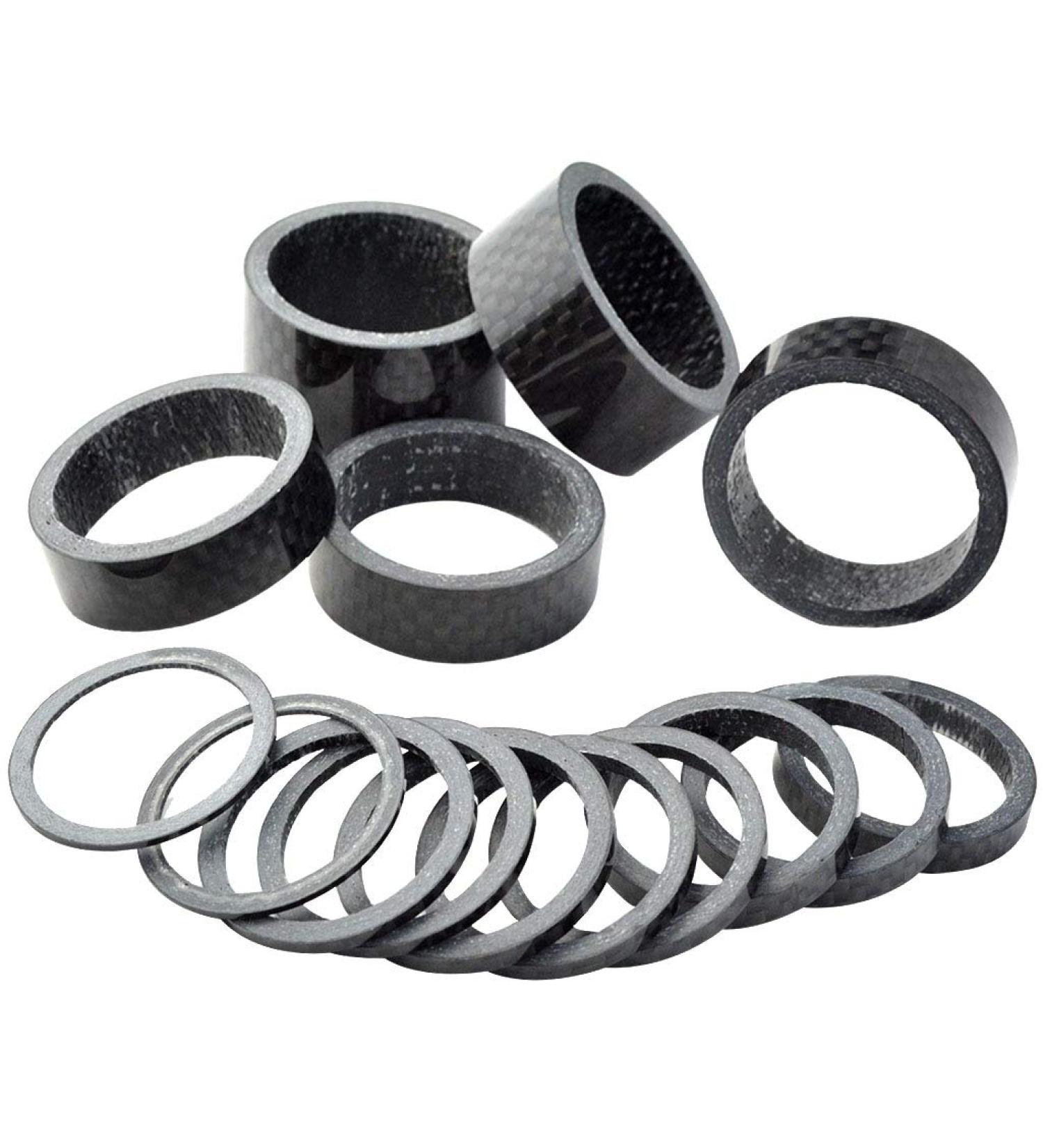 Fengek 15 Pcs Carbon Fiber Bicycle Headset Spacer Kit - 7 Sizes for 1-1/8 Inch Stem - 1mm to 20mm - Buy Online on SooperMarket.com