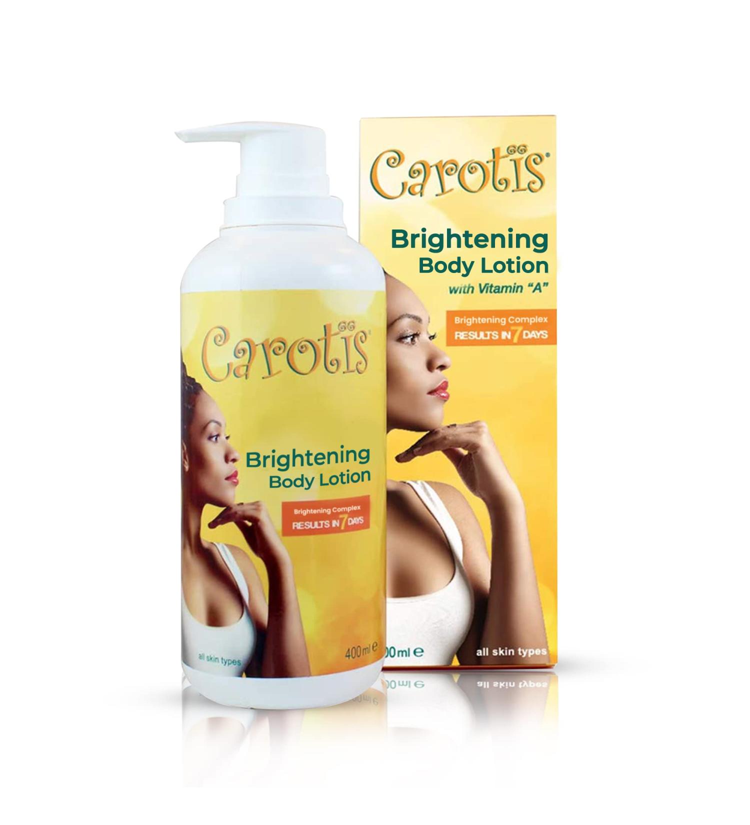 Carotis Skin Brightening Lotion 13.5 Fl oz - Carrot Oil & Vitamin A for Body, Knees, Elbows, Hands | 400ml - Buy Online on SooperMarket.com